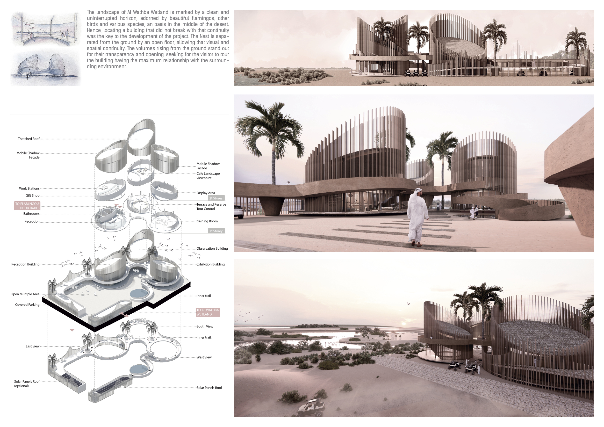 Architecture project // Elevated Space with Concrete Structure and Palm ...