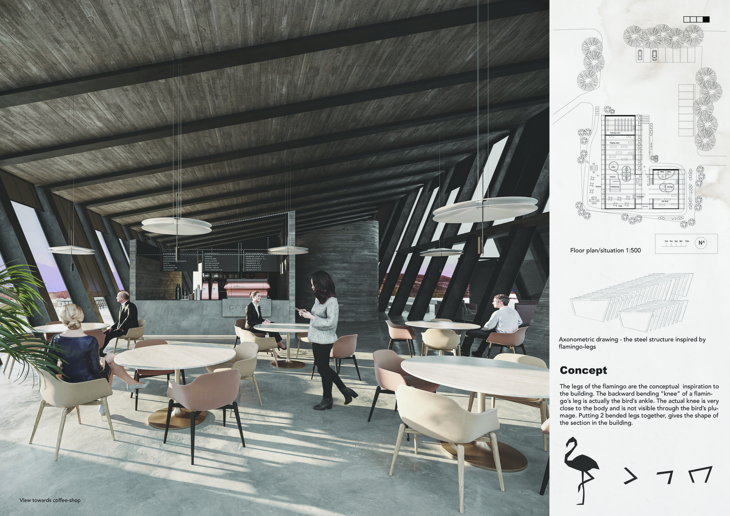 Architecture project // Flamingo-Inspired Wind Towers with Rammed Earth ...