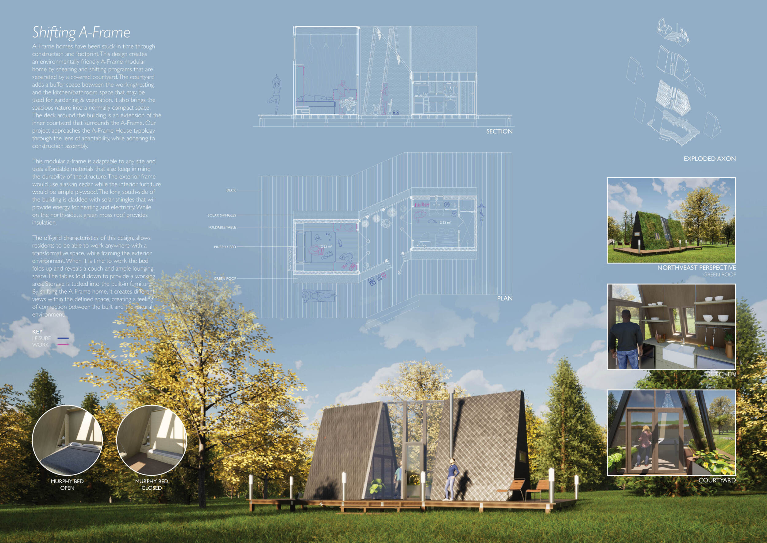 Architecture project // Alaskan Cedar Frame with Solar Shingles and ...