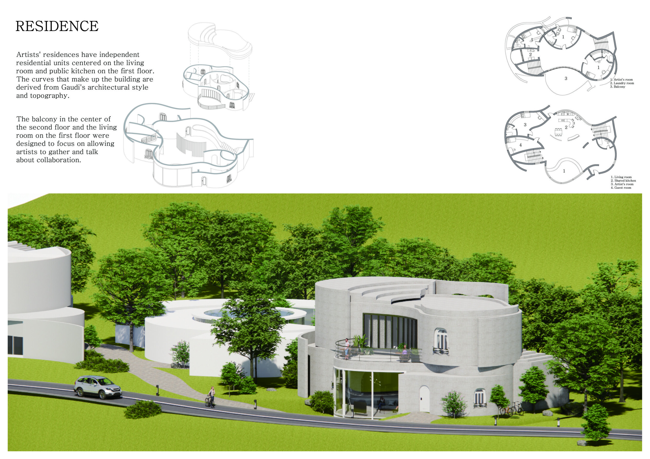 Architecture project // Curved Spaces and Communal Kitchens in a ...