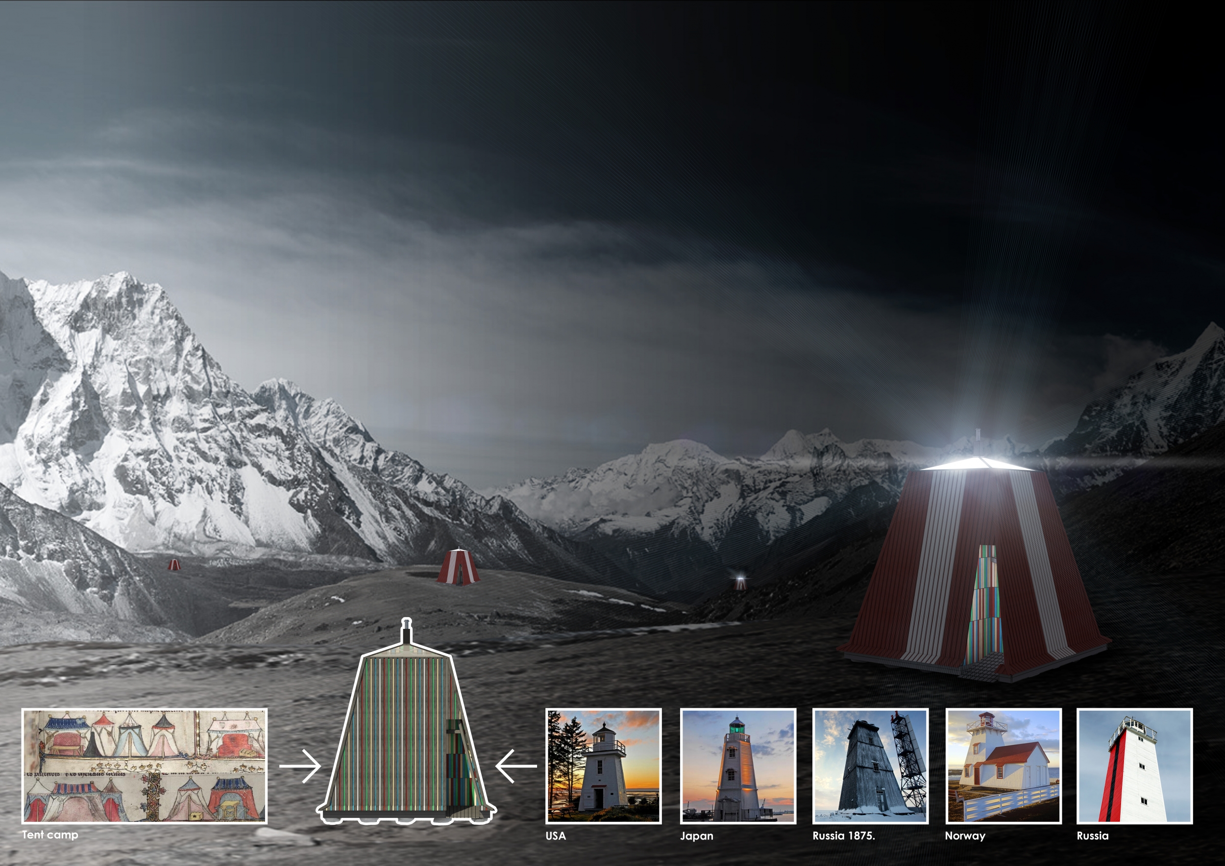 Architecture project // Translucent Pyramid Structure Utilizing Local ...