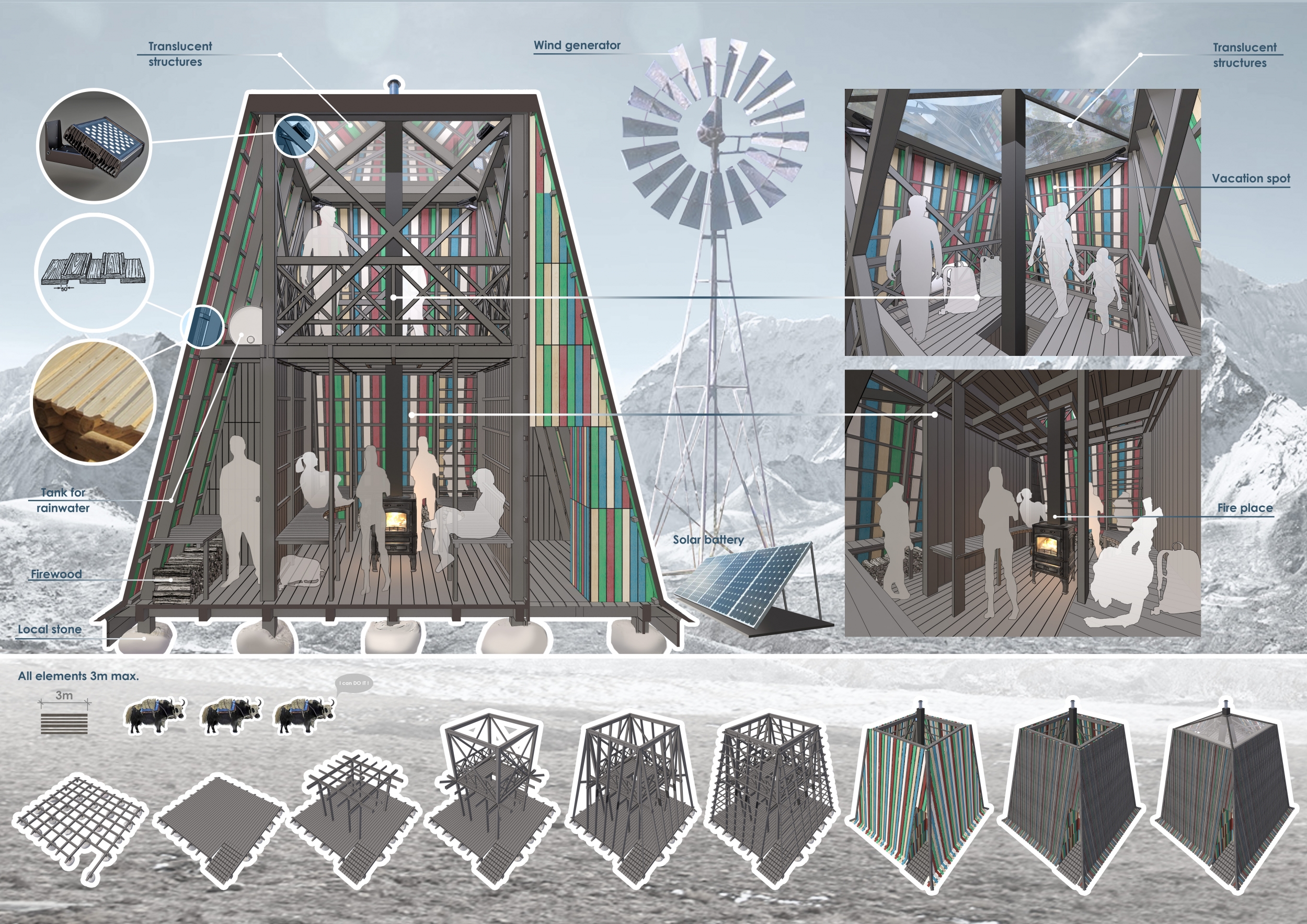 Architecture project // Translucent Pyramid Structure Utilizing Local ...
