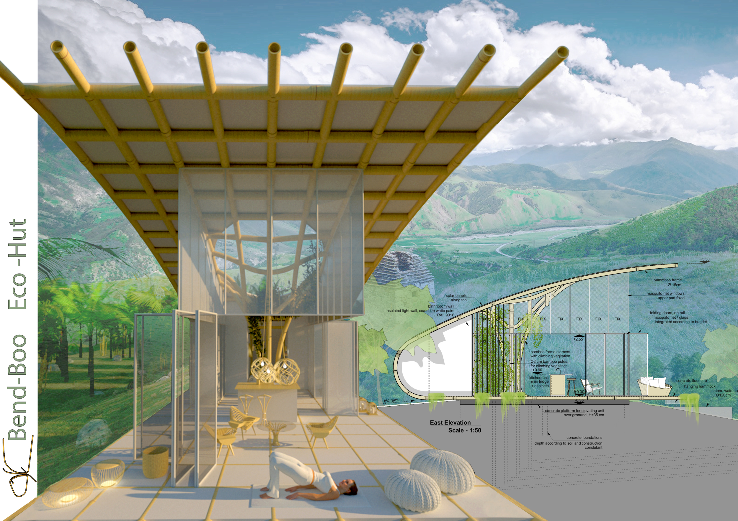 Photo inspiration: Visual Reference: Architecture Project Bamboo Framework Embracing Climbing Vegetation