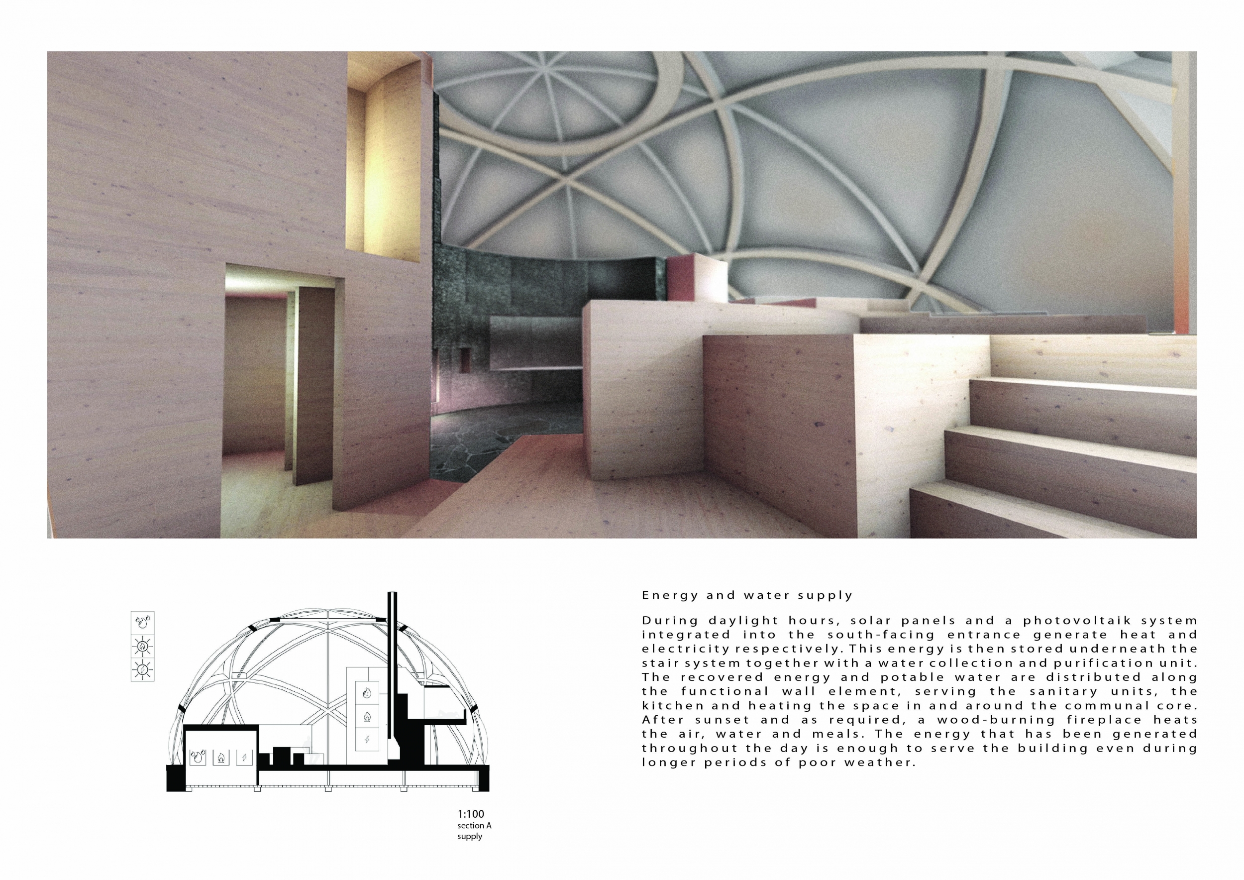 Architecture project // Translucent Geodesic Structure with Cross ...