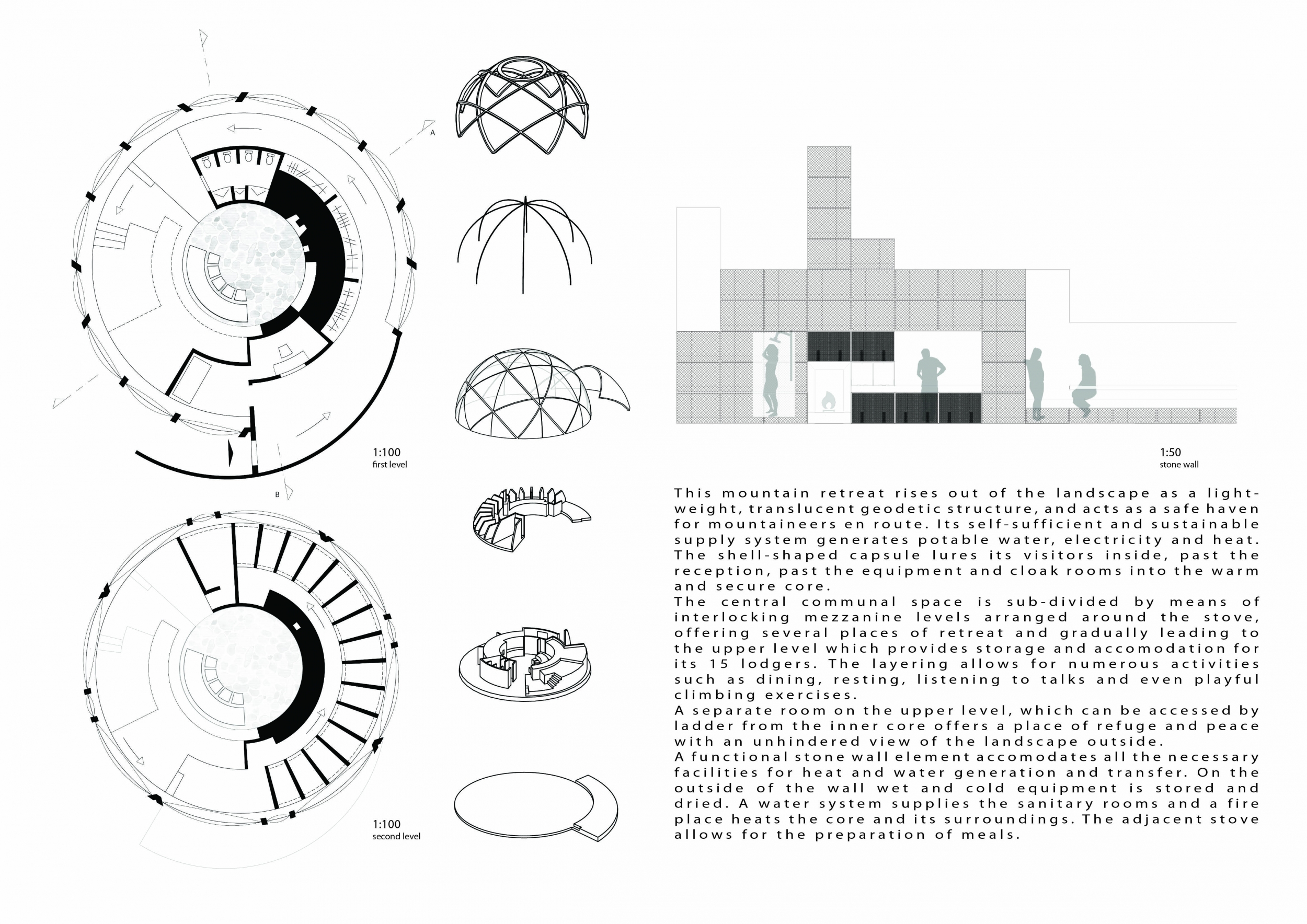 Architecture project // Translucent Geodesic Structure with Cross ...