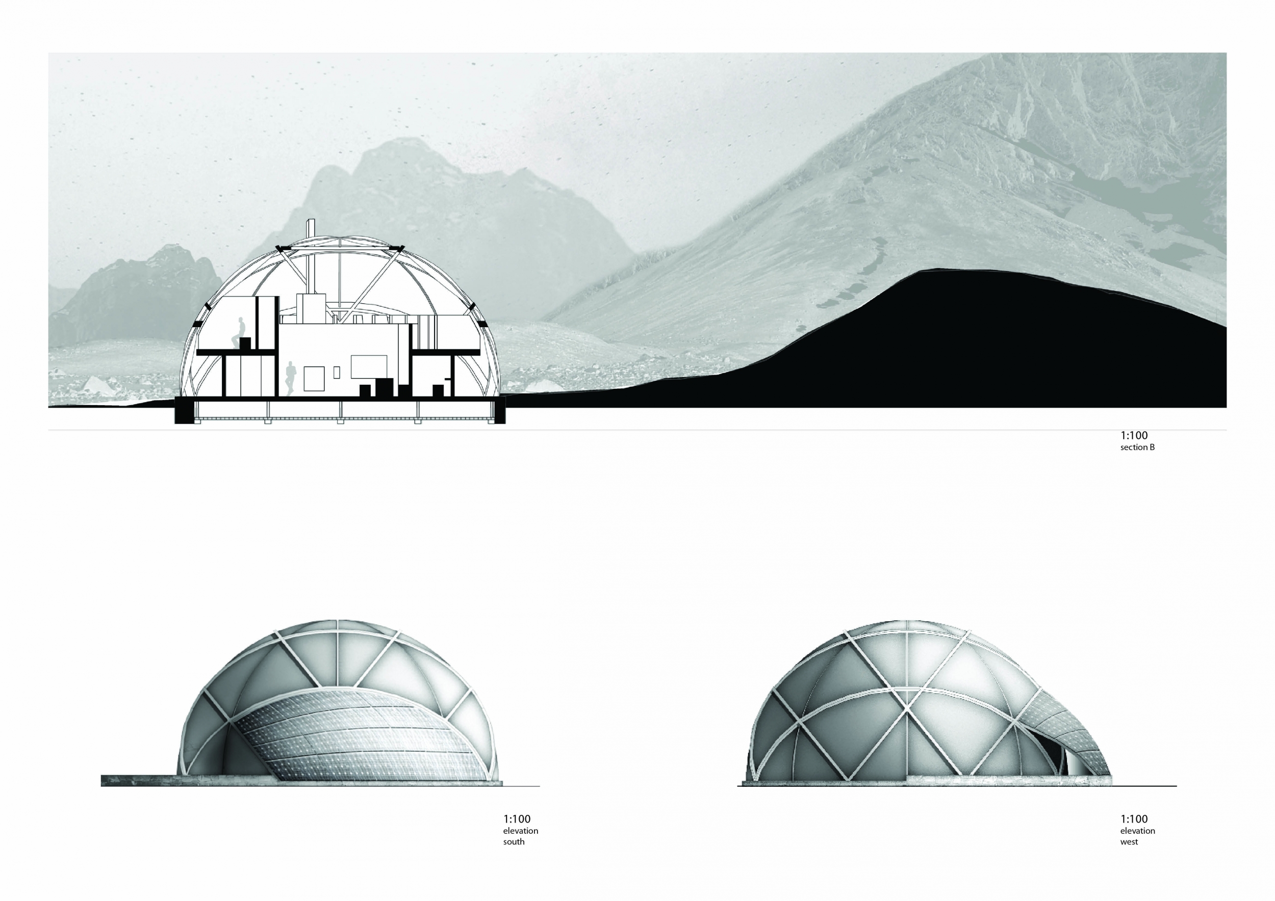 Architecture project // Translucent Geodesic Structure with Cross ...
