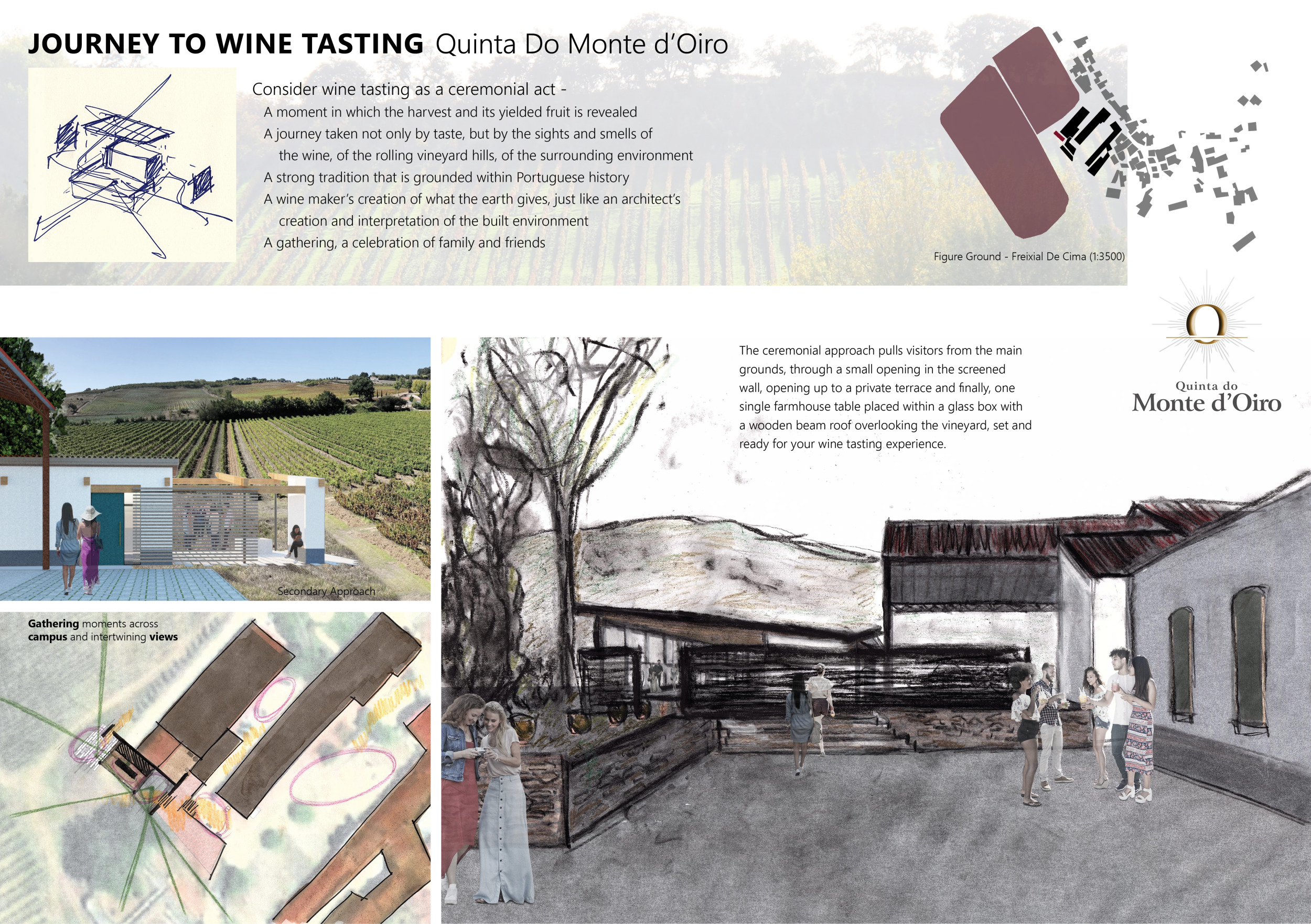 Architecture project // Glass Box Overlooking Vineyards with Stucco and ...