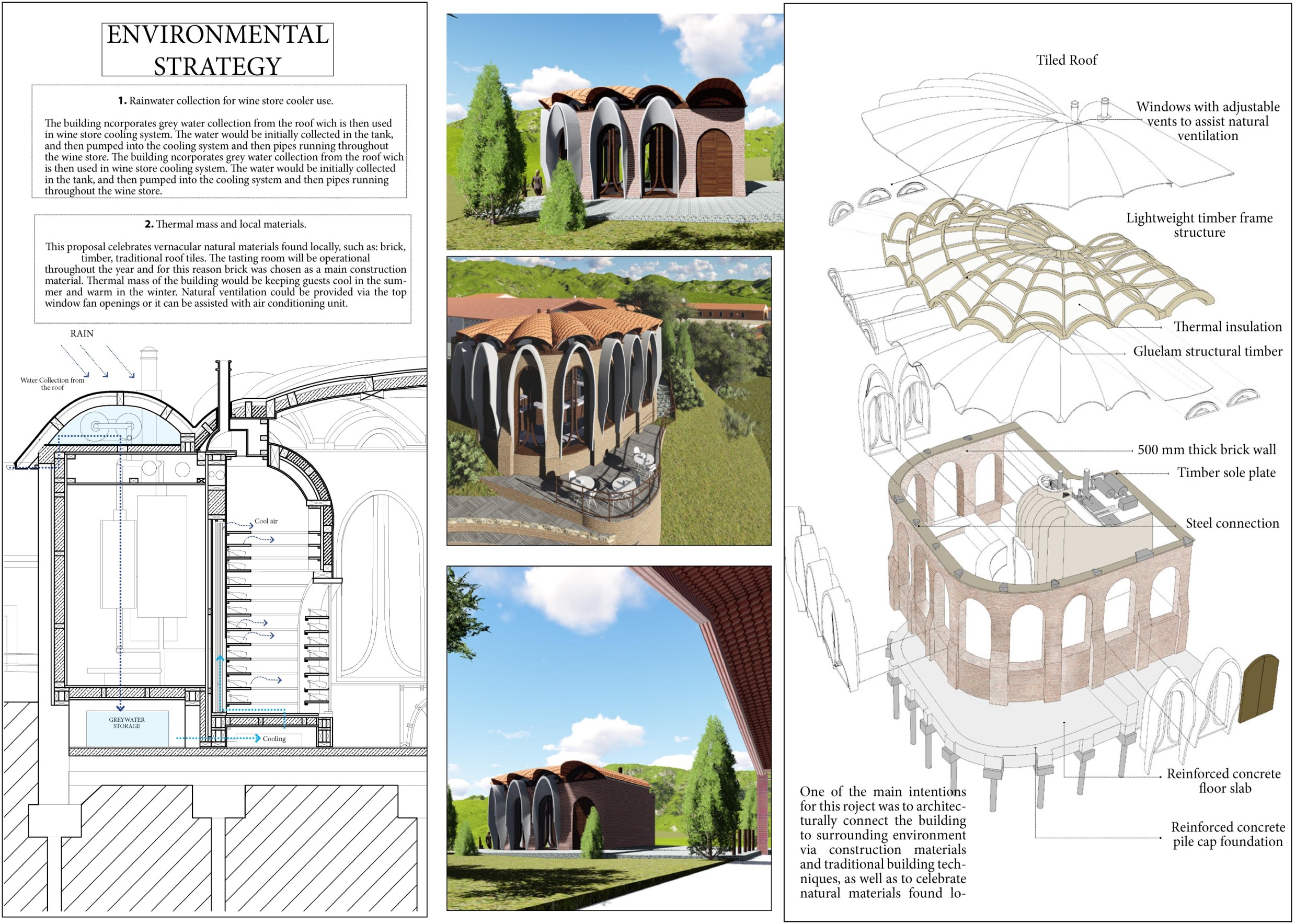 Architecture project // Timber Arches and Rainwater Systems in a ...