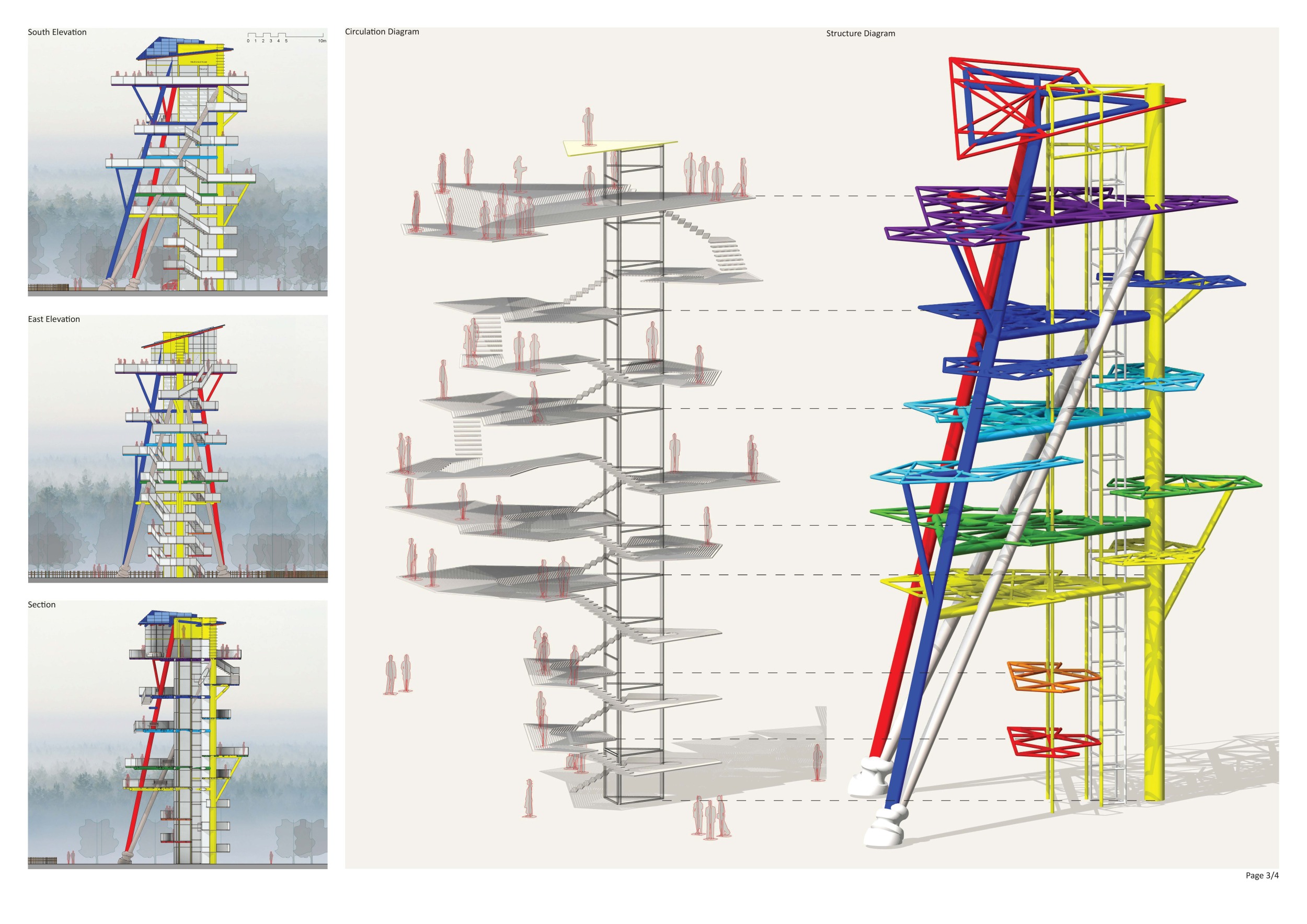Architecture project // Colorful Steel Platforms Enhancing Community ...