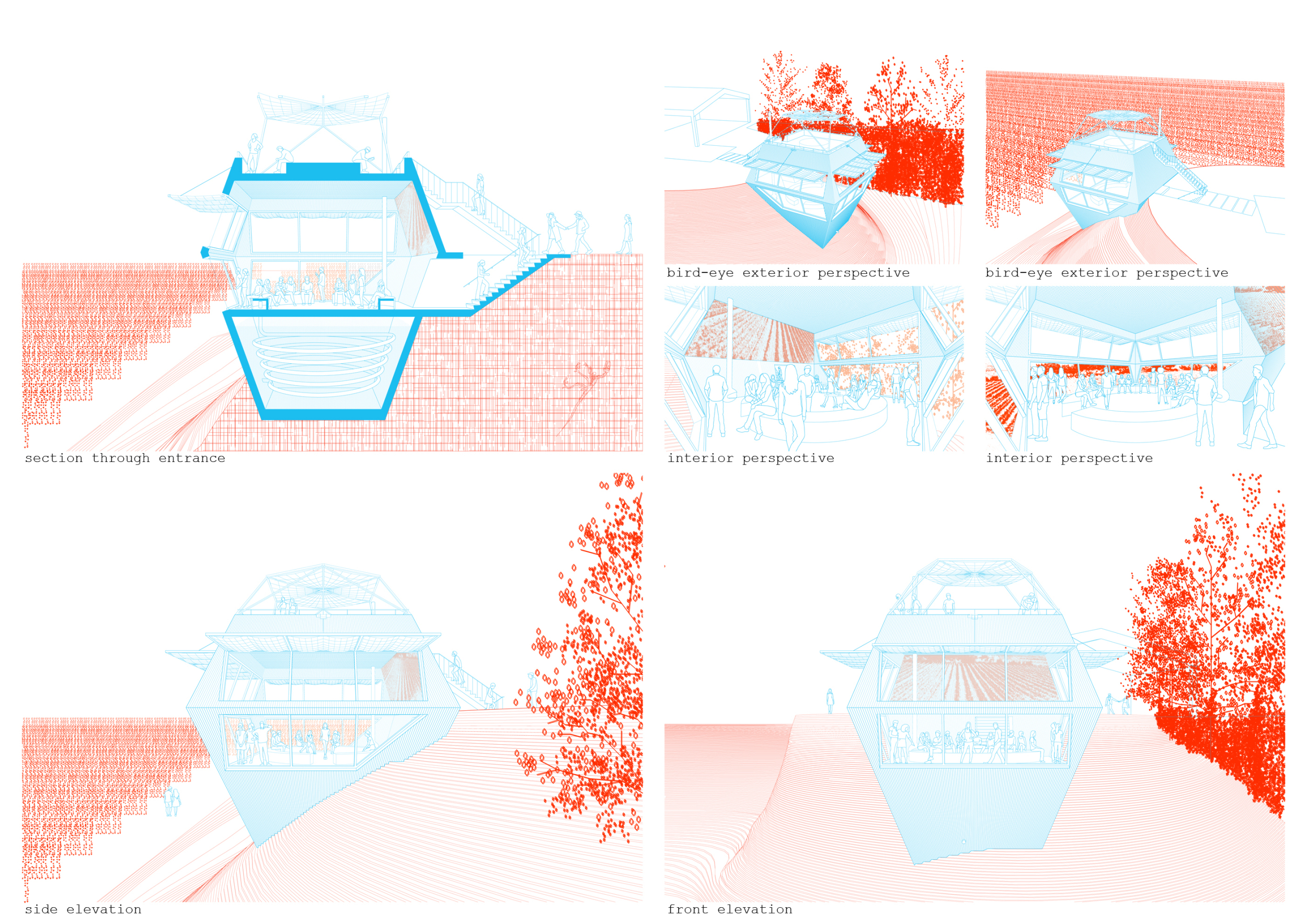 Embedded Building Structure Architecture project // Embedded Concrete Structure Offering Panoramic ...