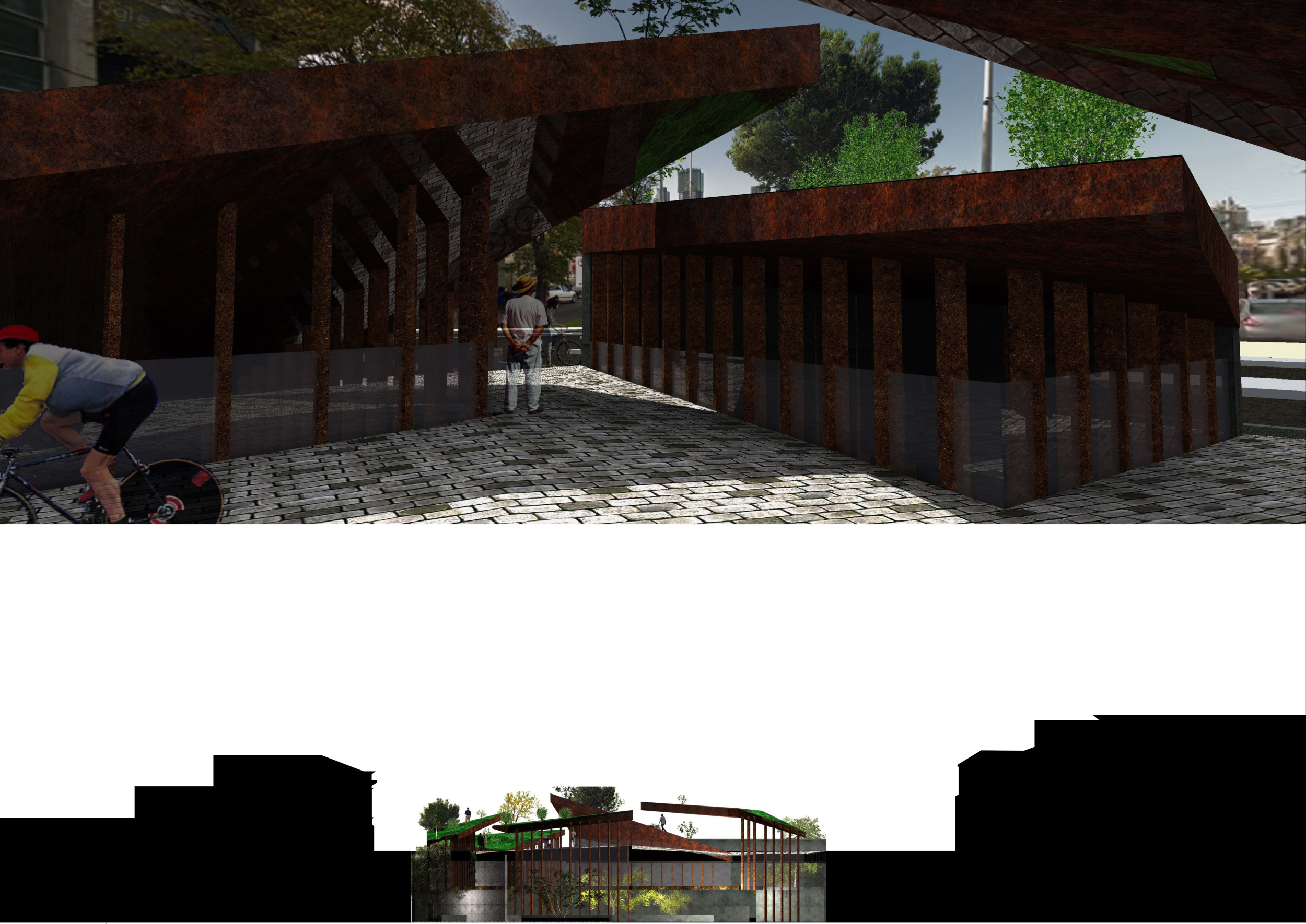 Architecture project // Corten Steel and Green Roofs Forming Dynamic ...