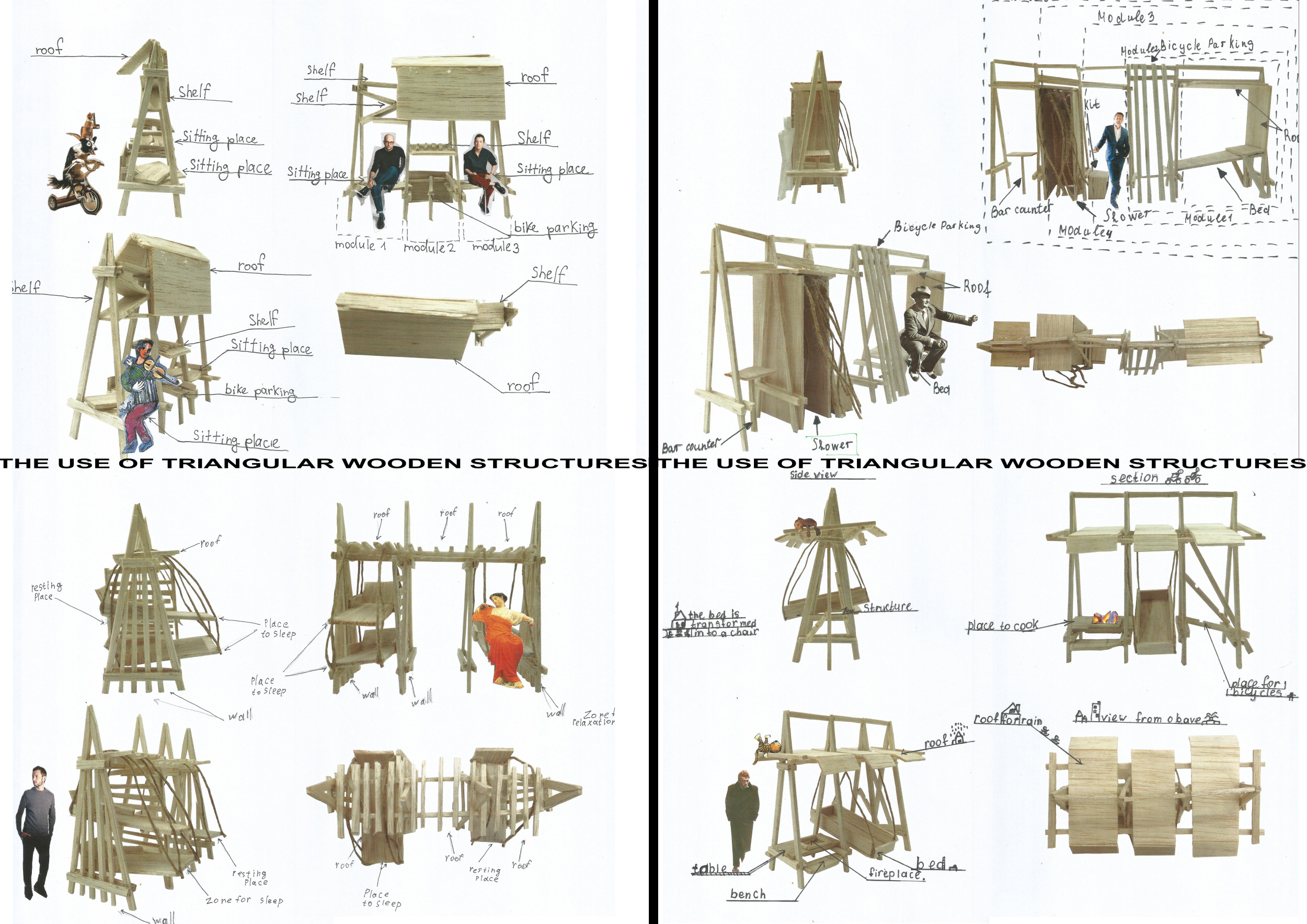 Architecture project // Recycled Wood Shields and Triangular Forms ...