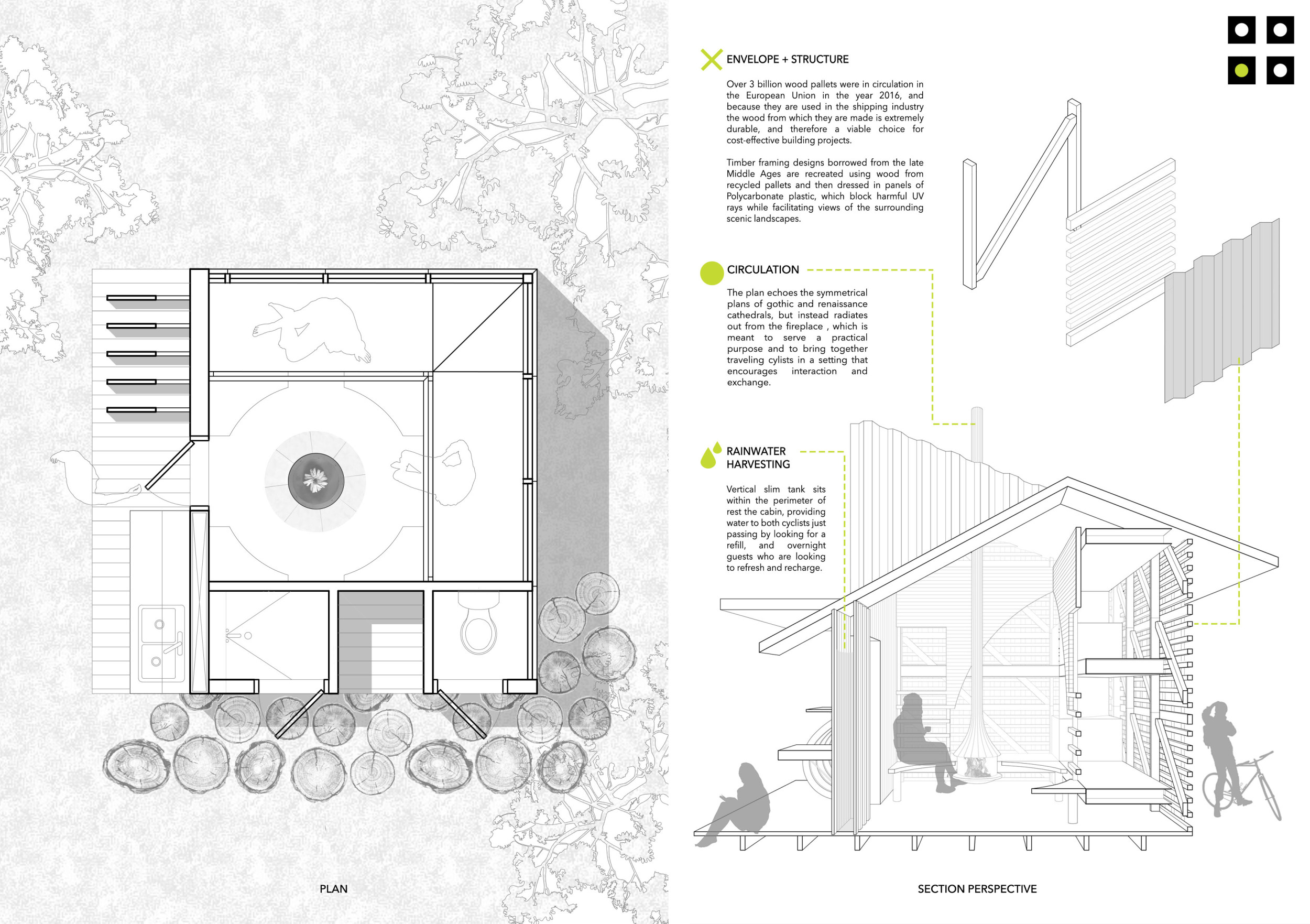 Velo Projects Architecture project // Recycled Wood and Polycarbonate Velo Stops for ...