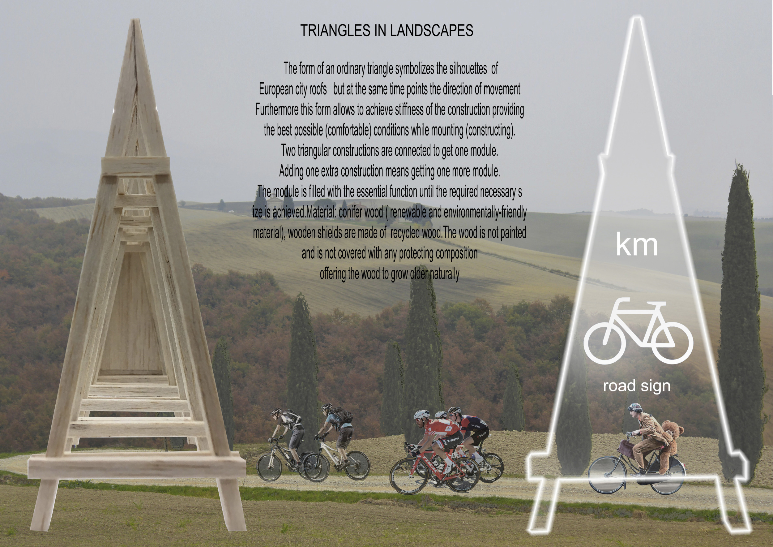 Architecture project // Recycled Wood Shields and Triangular Forms ...