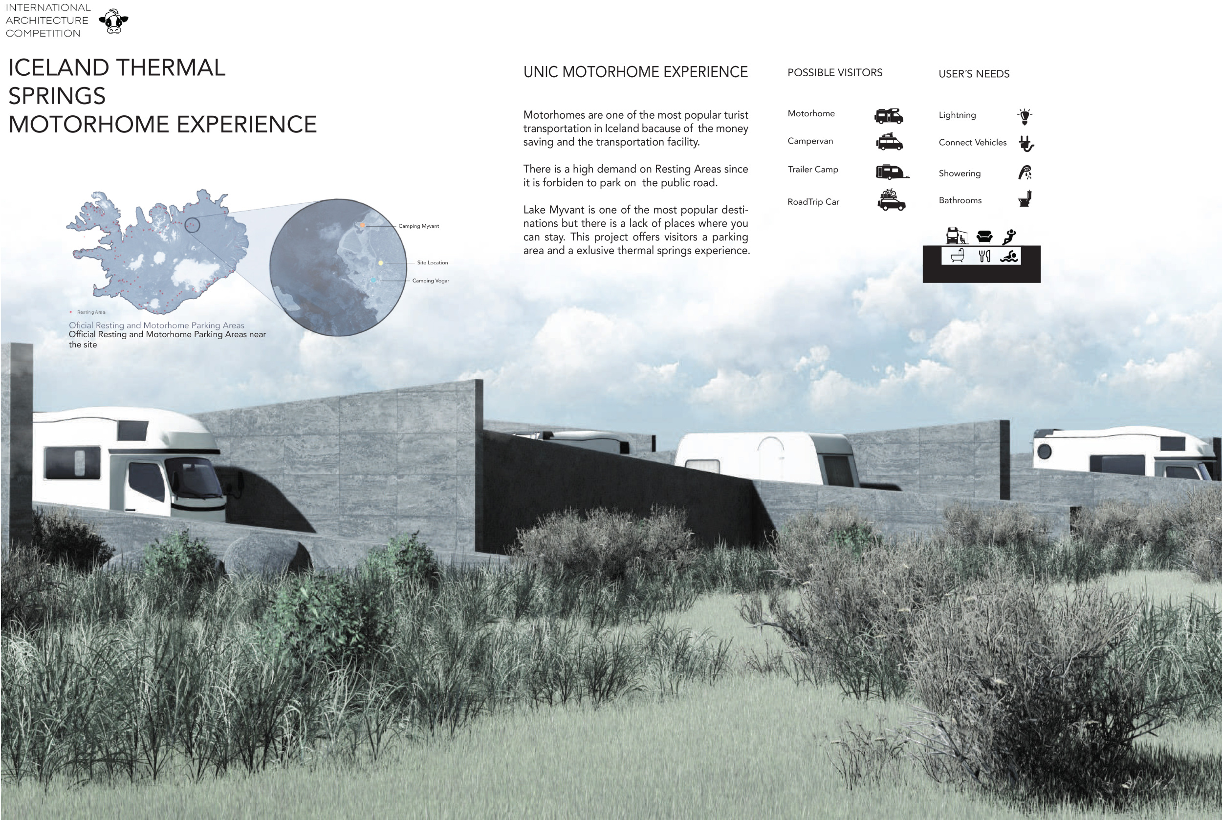 Architecture project // Geothermal Retreat with Concrete Structures and ... - Luxury Apartment Building Geothermal Materials