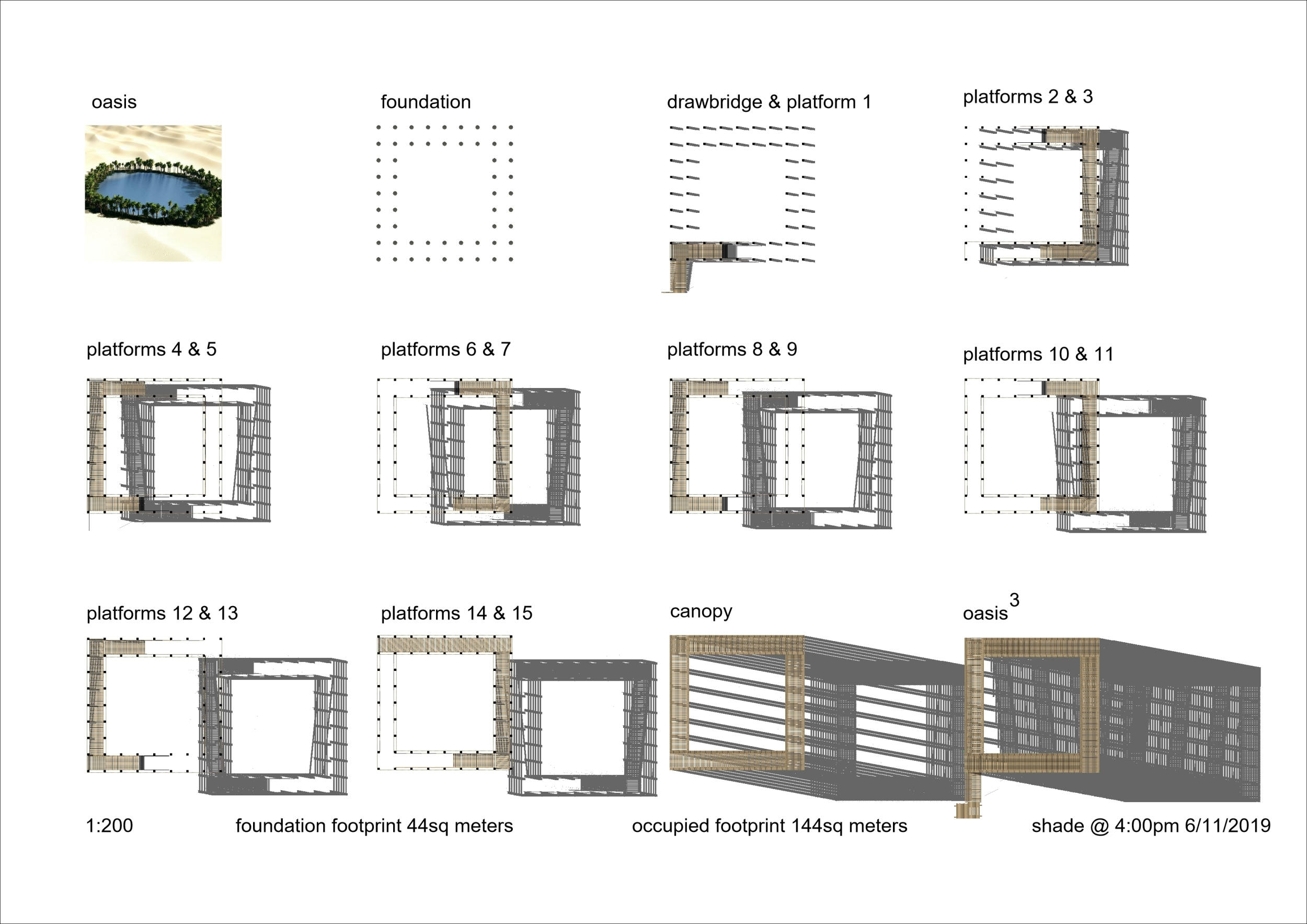 Architecture project // Elevated Platforms Within a Shaded Grove ...