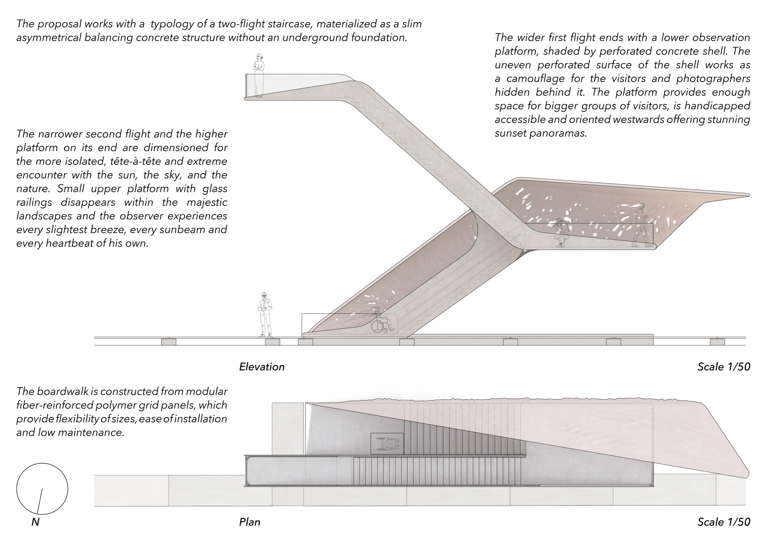 Architecture project // Perforated Concrete Shell Overlooking the Wetlands