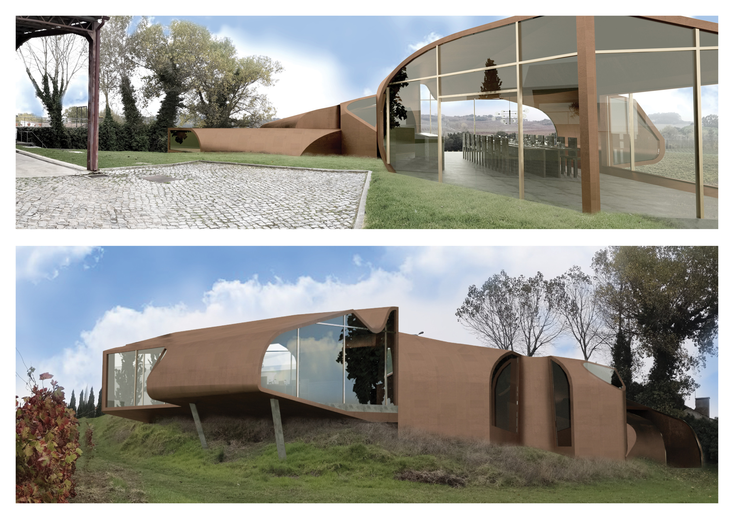 Architecture project // Elevated Pavilion Integrating Panoramic Views ...