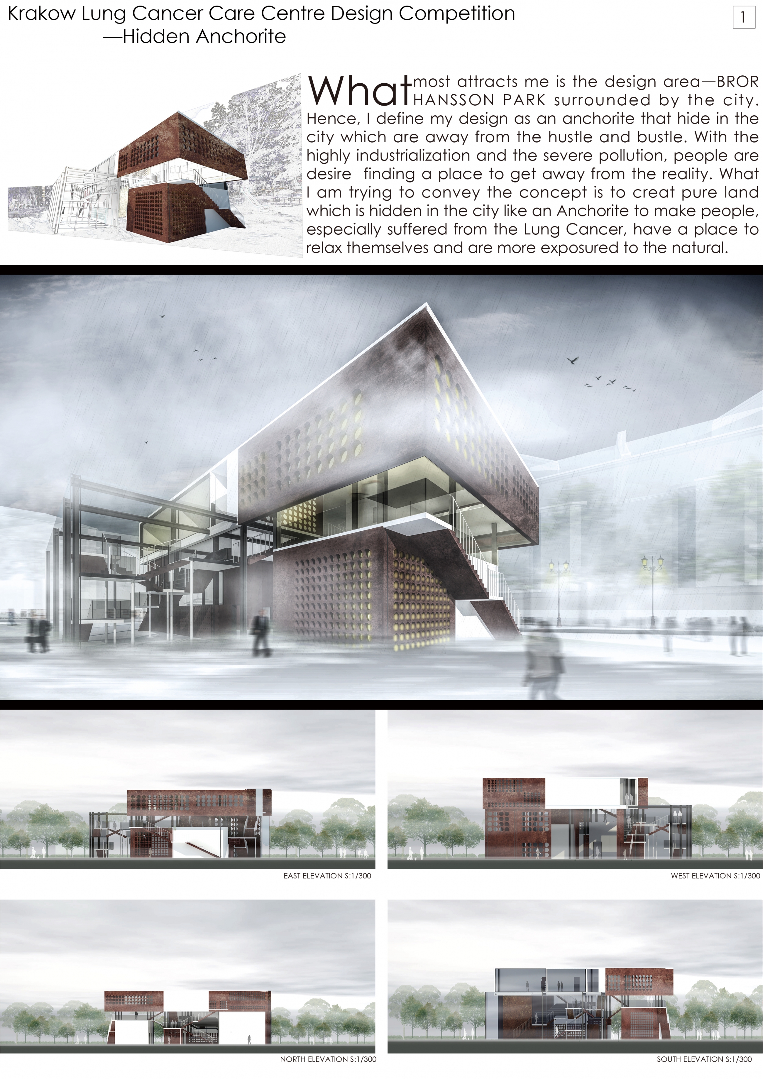 Architecture project // Perforated Brick Façade and Transparent ...
