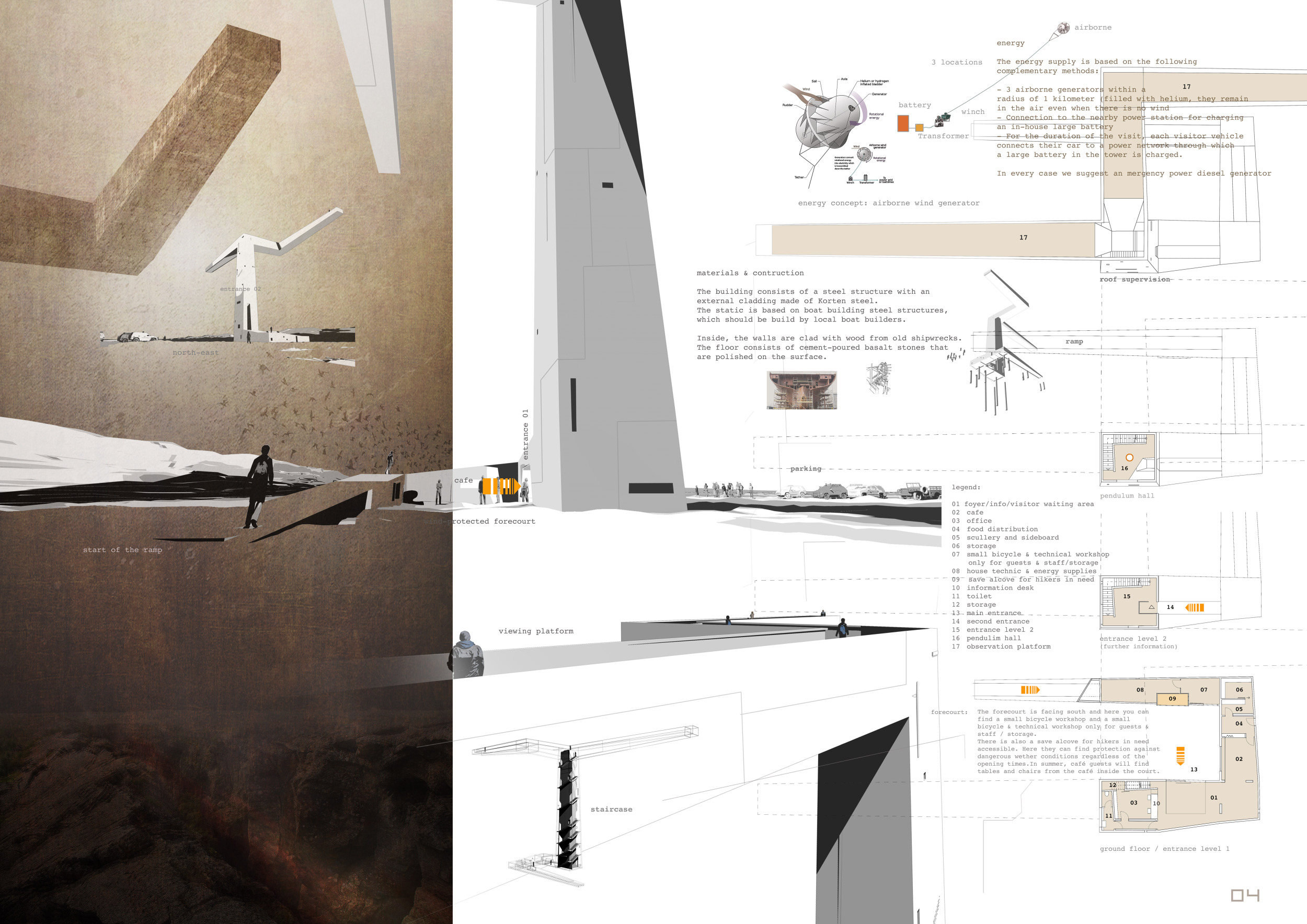 Architecture Spring Point Architecture project // Pendulum-Inspired Observation Point Wrapped in ...