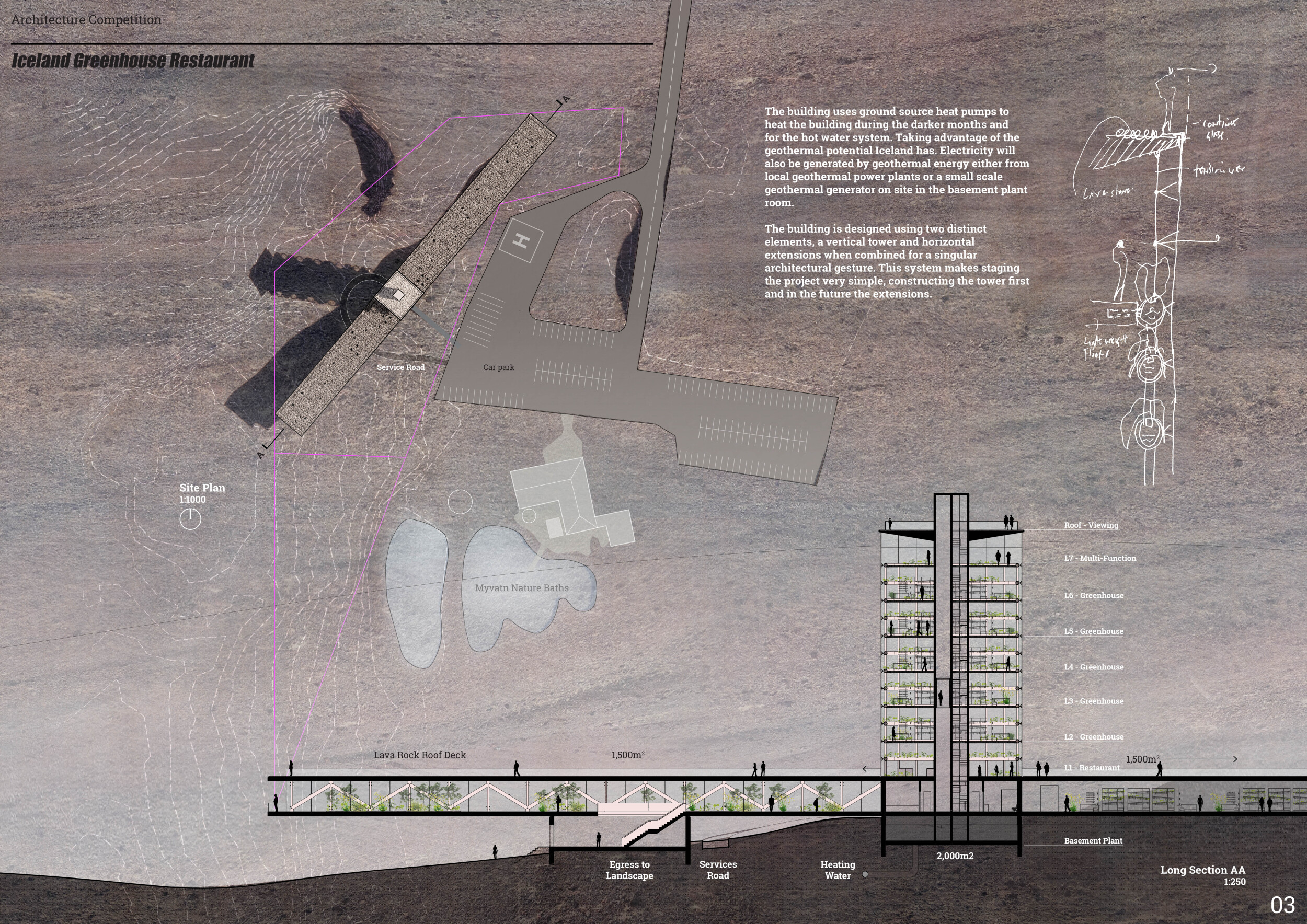 Architecture project // Geothermal Architecture with Lava Rock and ...