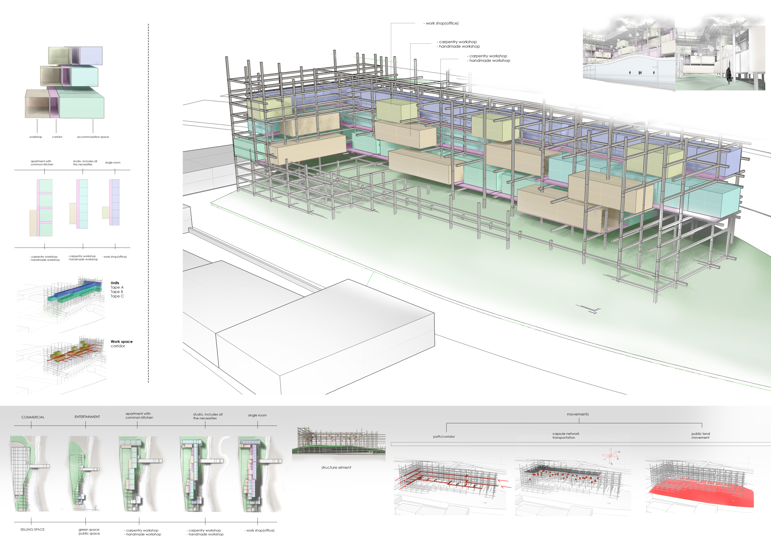 Architecture project // Vertical Gardens and Steel Framework in ...