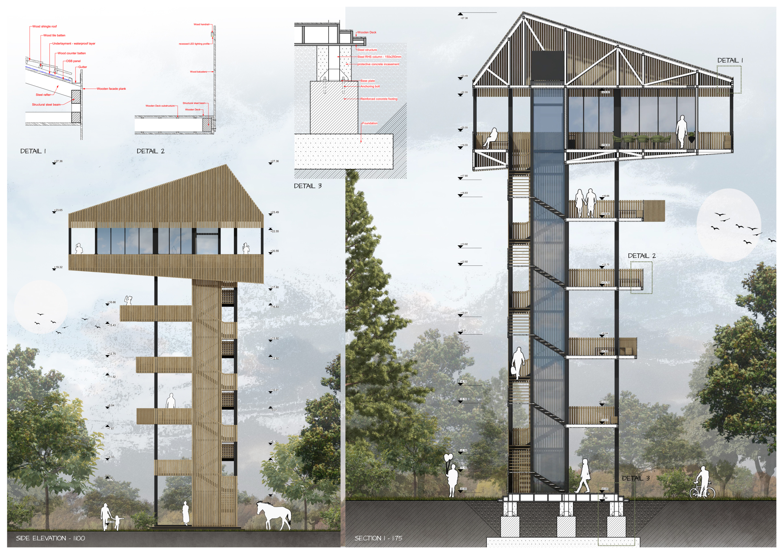 Architecture project // Elevated Views from a Wooden Structure with ...