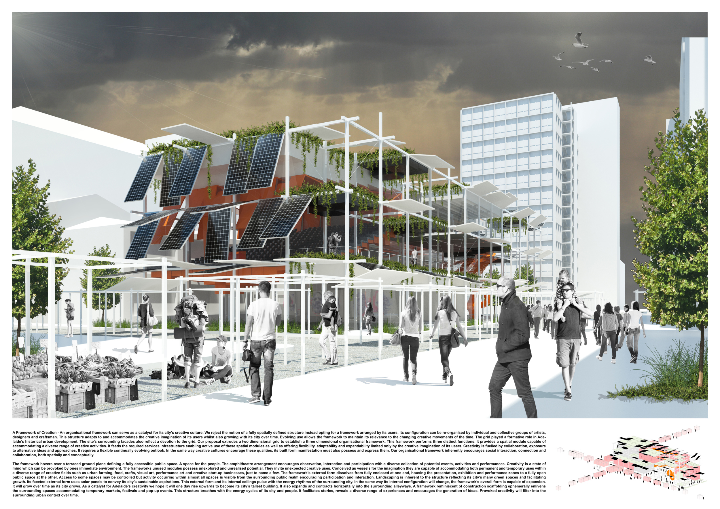 Architecture project // Steel Framework and Solar Panels Combined with ...
