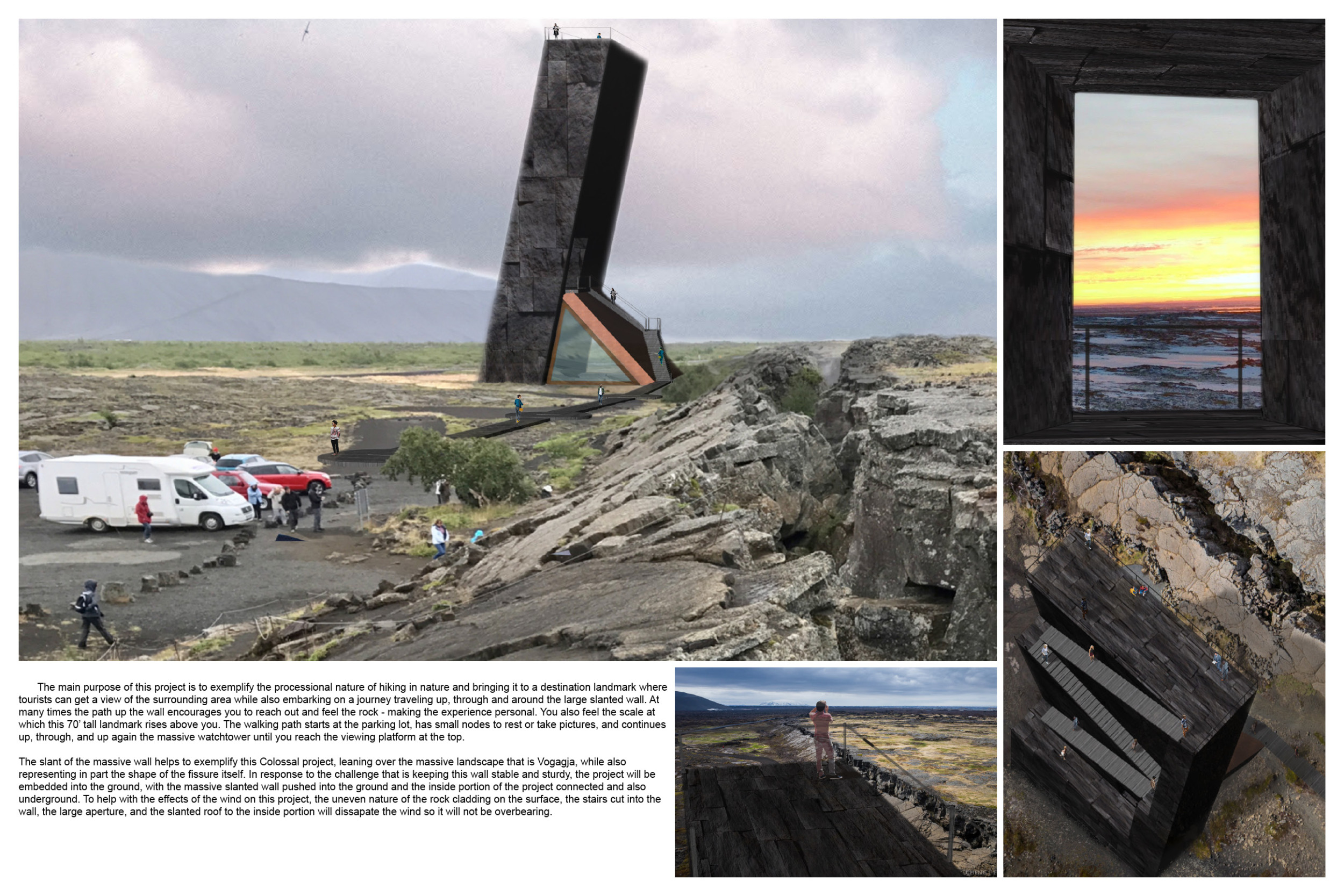 Architecture project // Basalt-Clad Watchtower Embracing Geothermal ...