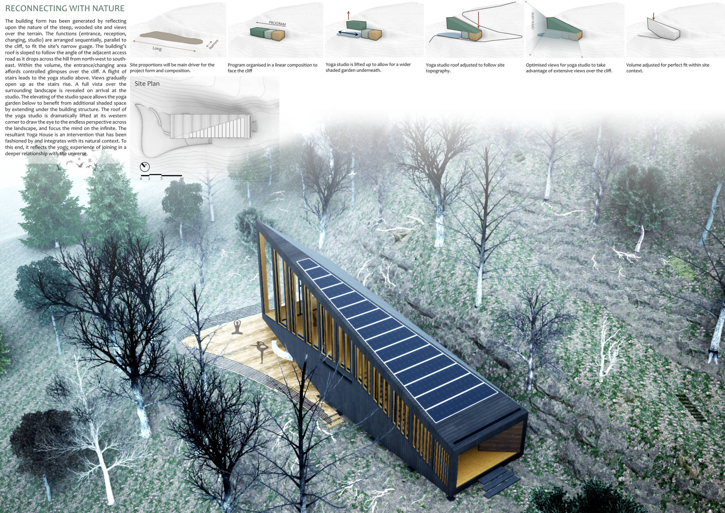 Architecture project // Elevated Yoga Studio with Darkened Wood ...