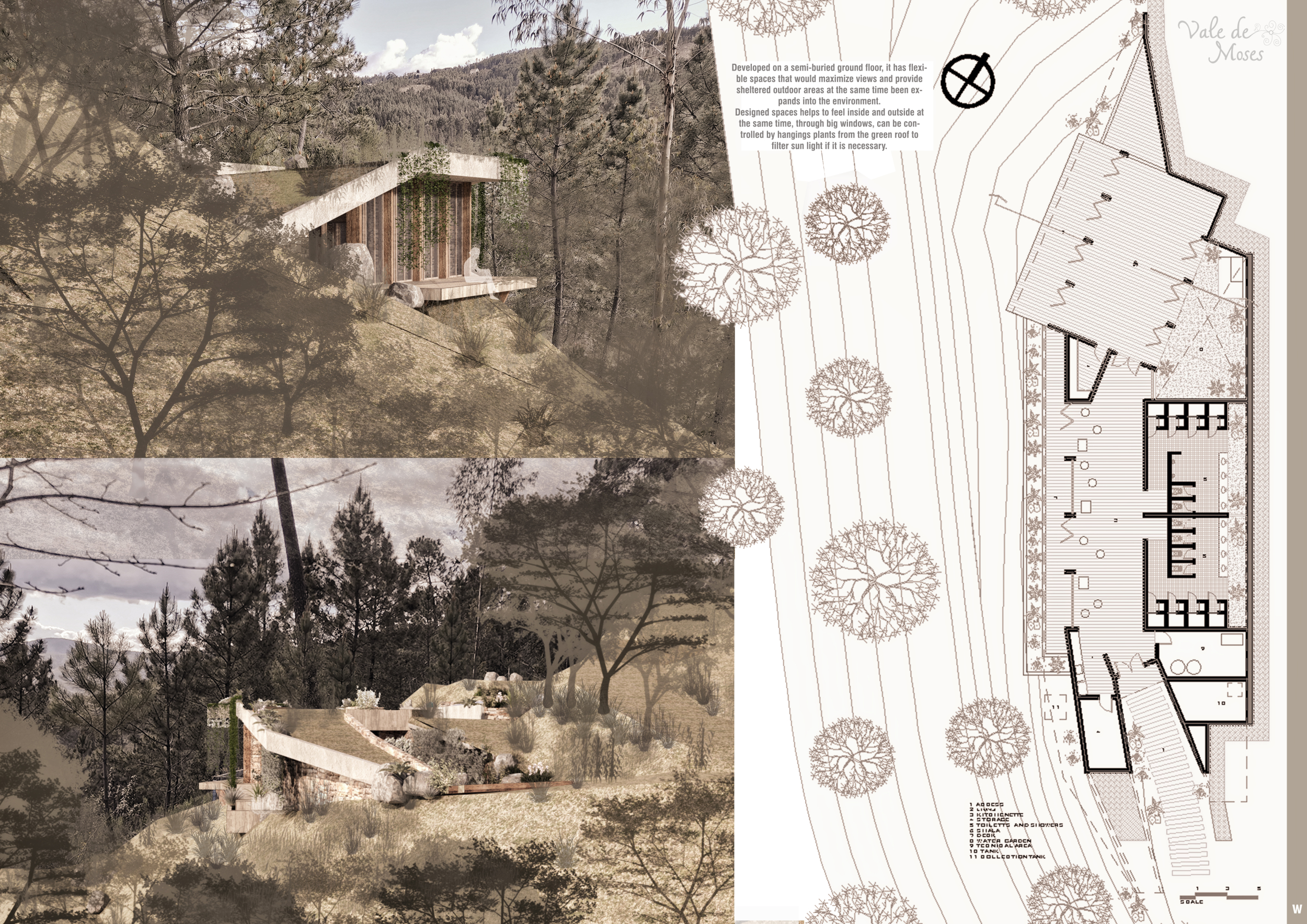 Architecture project // Rainwater-Collecting Retreat with a Green Roof ...