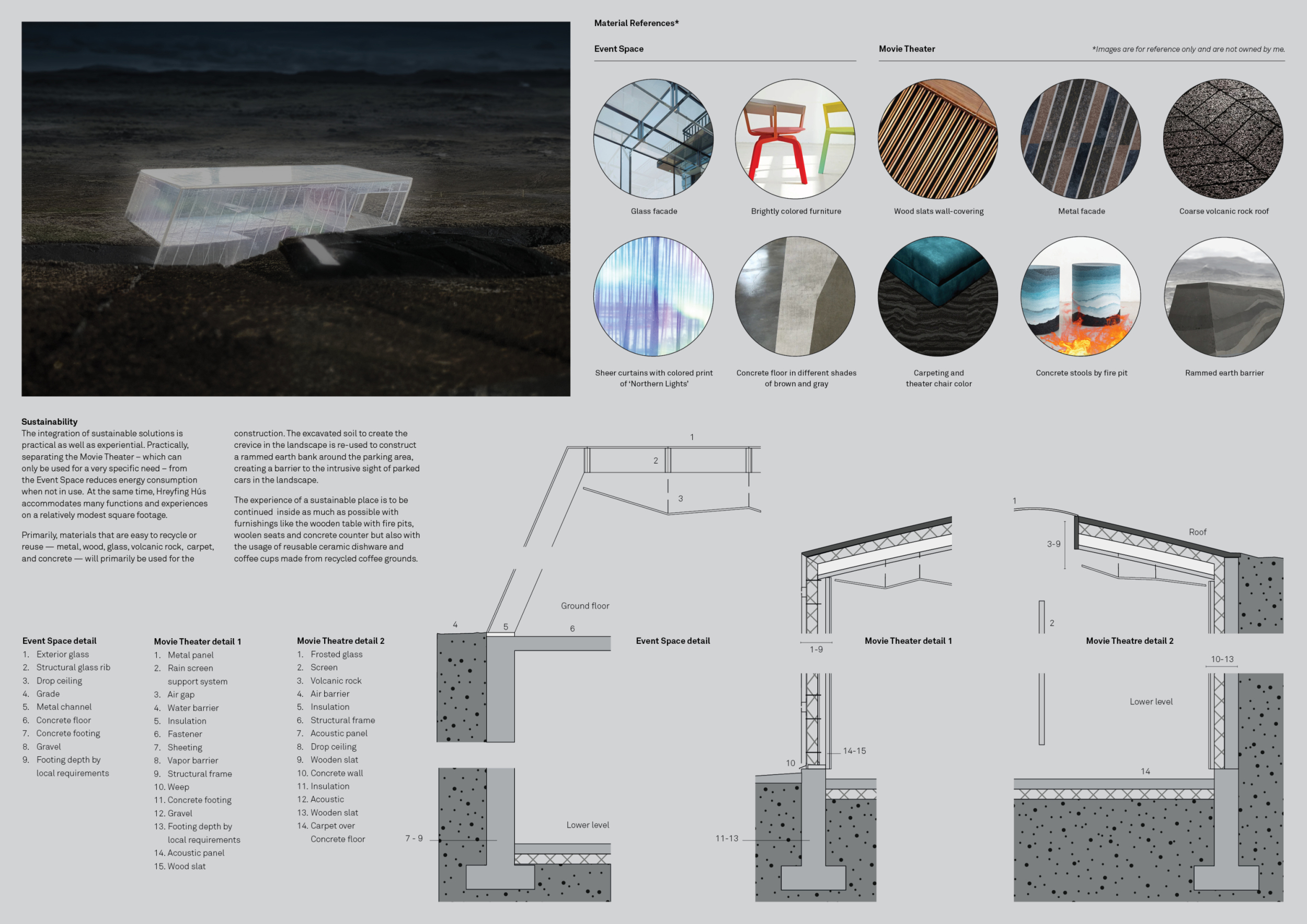 Architecture project // Volcanic Rock and Frosted Glass Intersecting ...