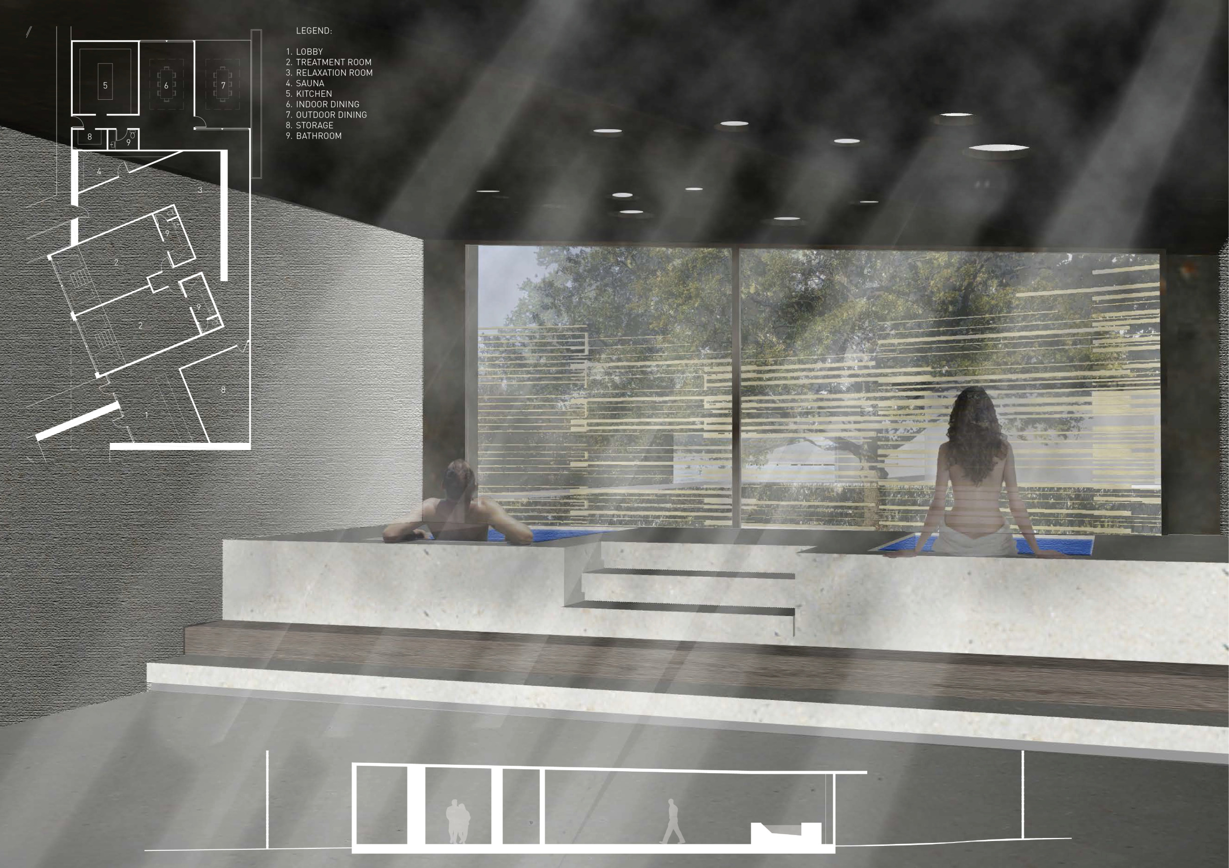 Architecture project // Cerulean Clay Walls and Tranquil Pathways in a ...