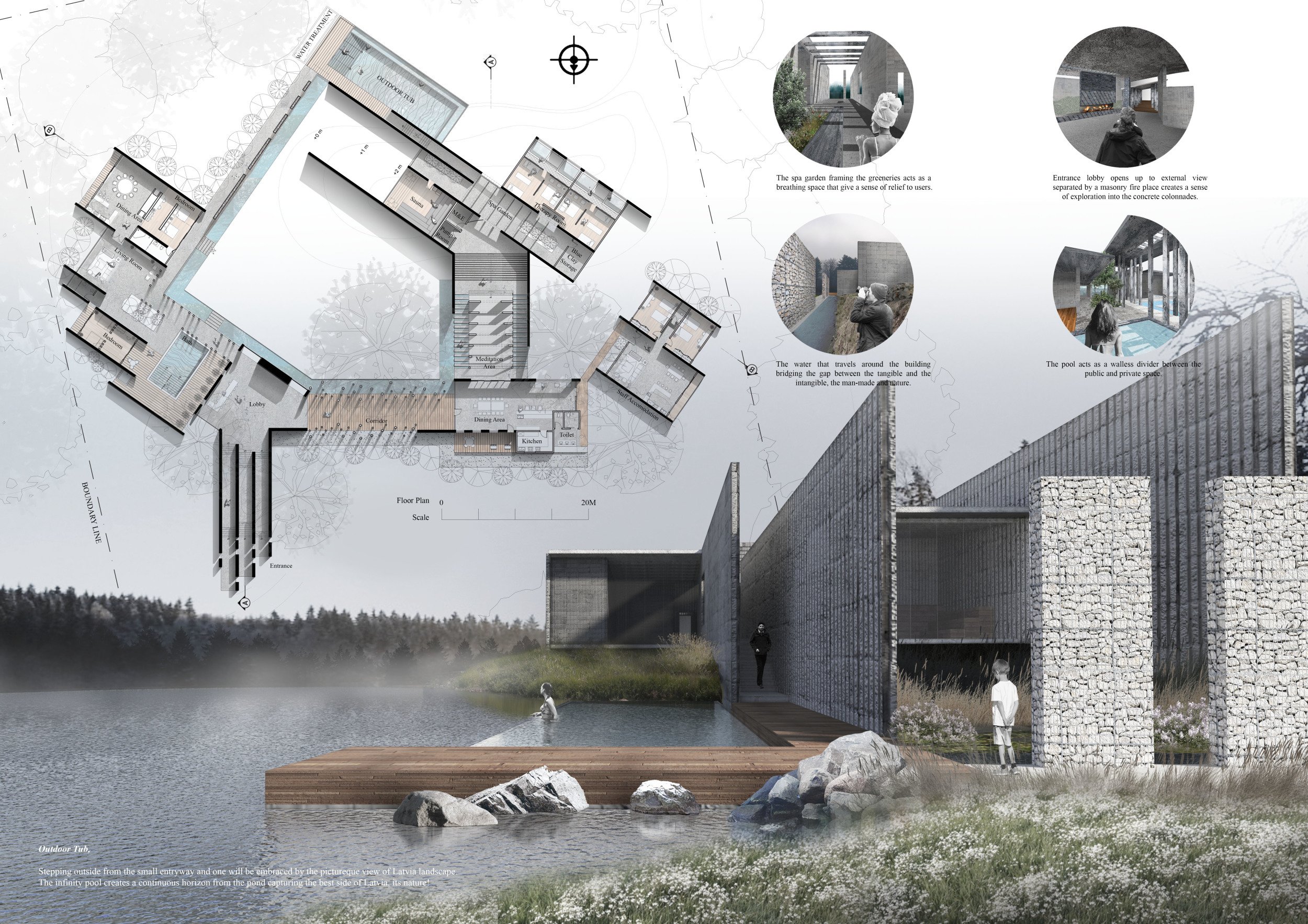 View of Architecture project // Gabion Walls and Thermal Comfort in a Nature ...