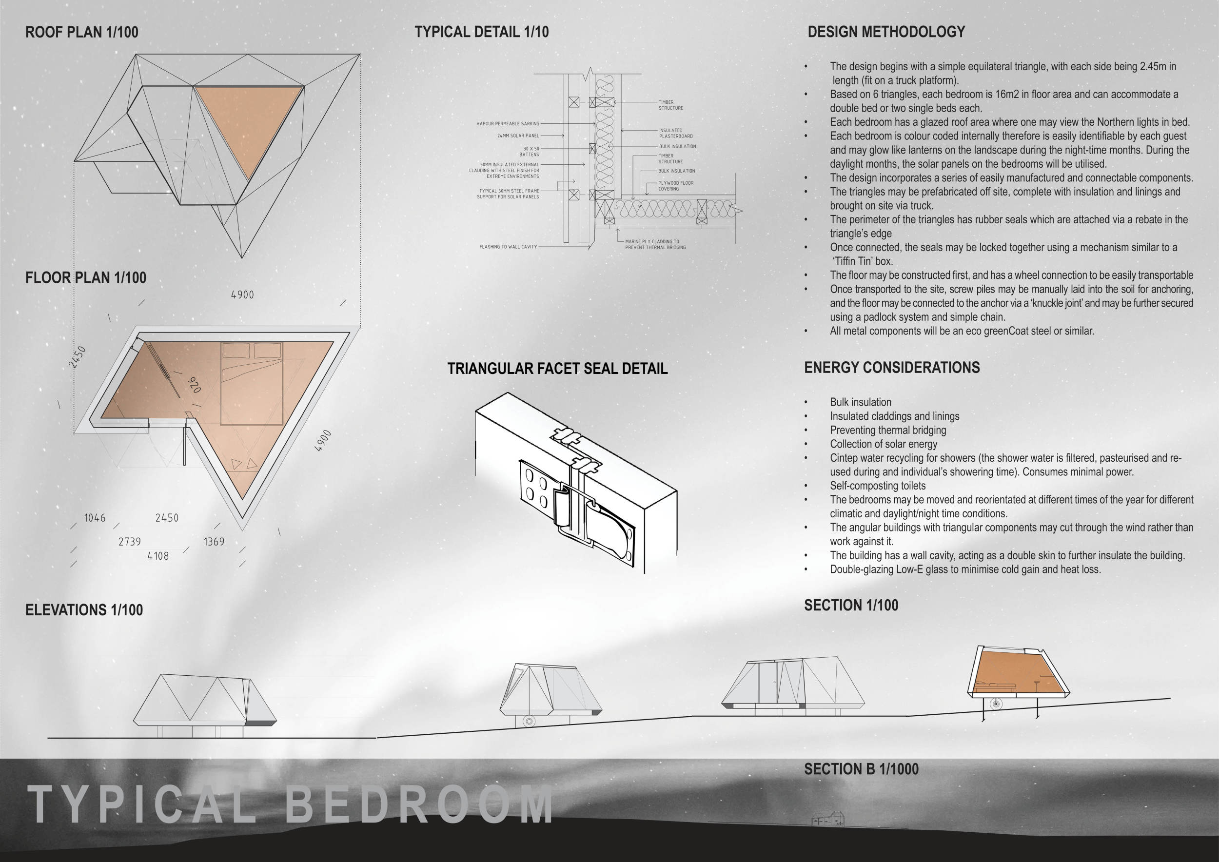 Architecture project // Equilateral Triangles and Solar Panels Shaping ...