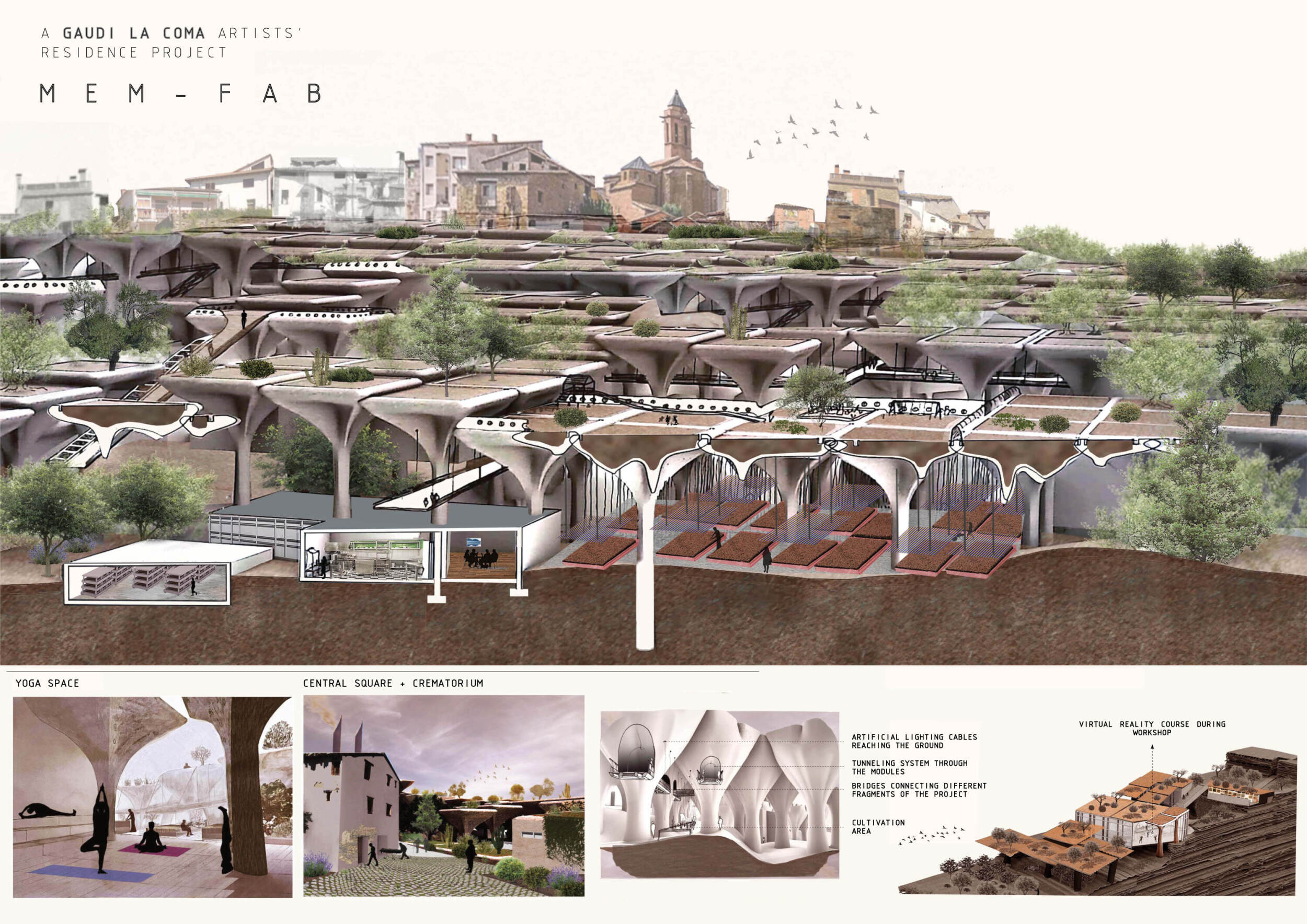 Architecture project // Columns and Tunnels in a Community Center for ...