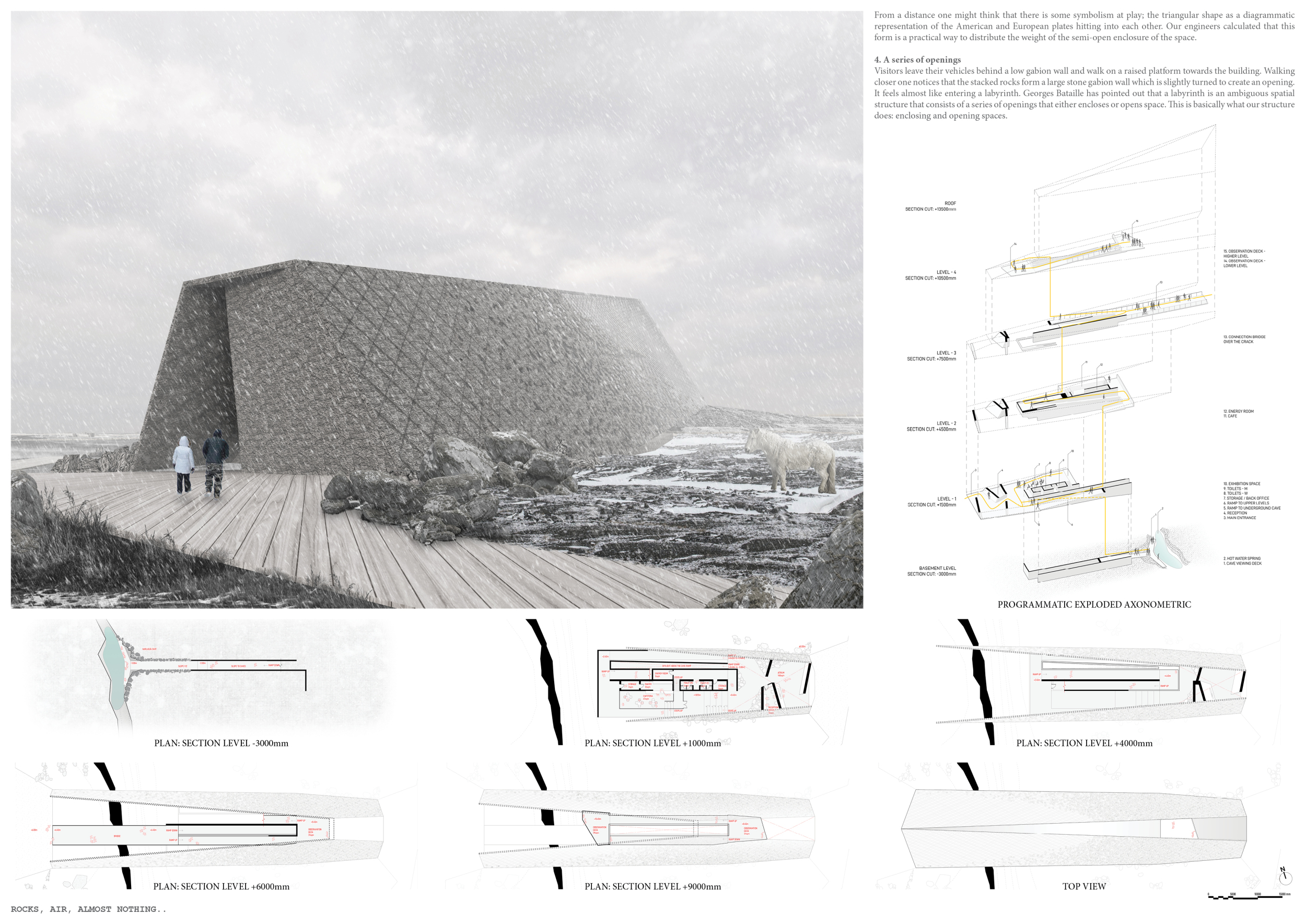 Tectonic Ramps Architecture project // Gabion Walls and Interconnected Ramps in ...