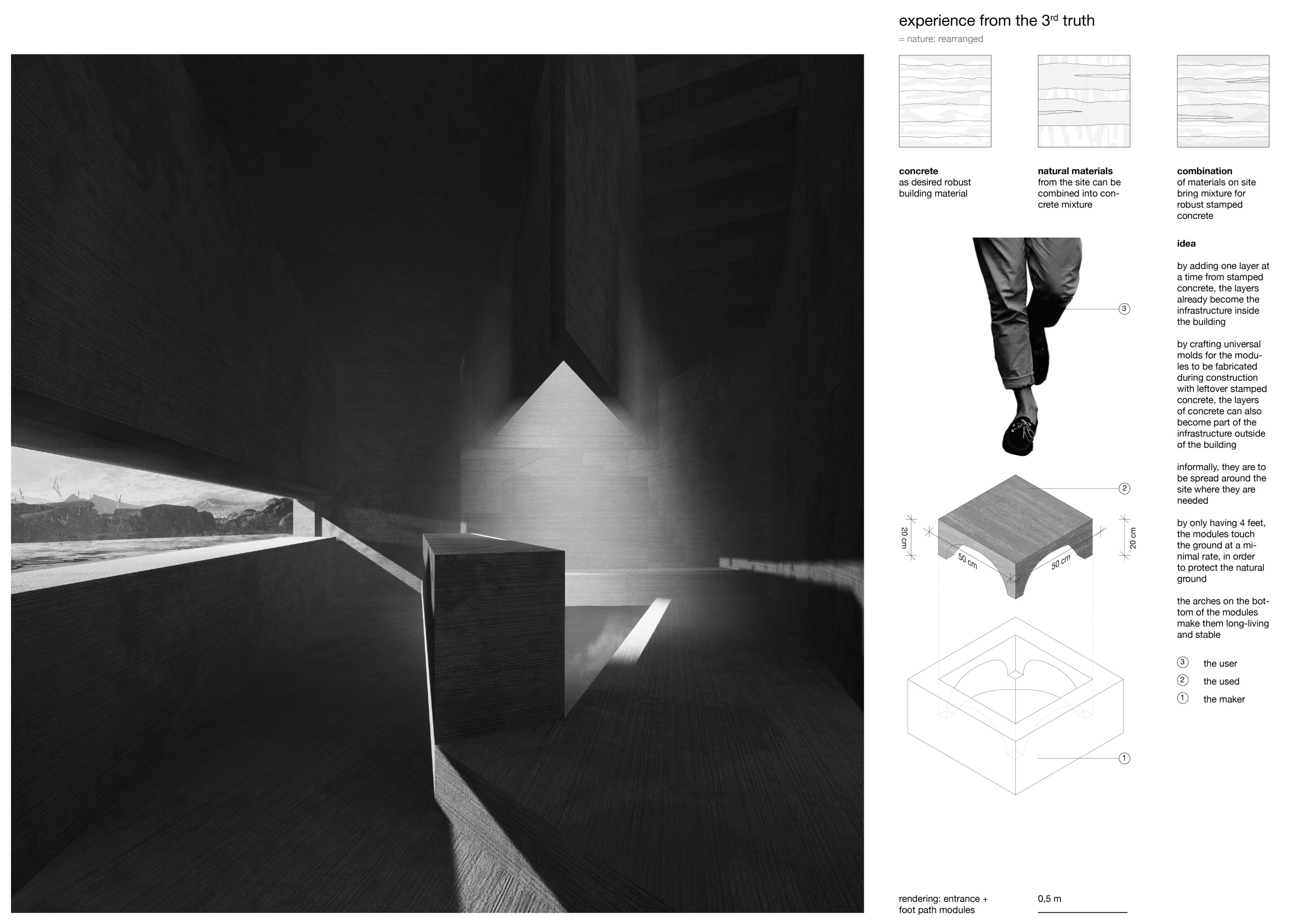 Architecture project // Basalt and Stamped Concrete Structure ...