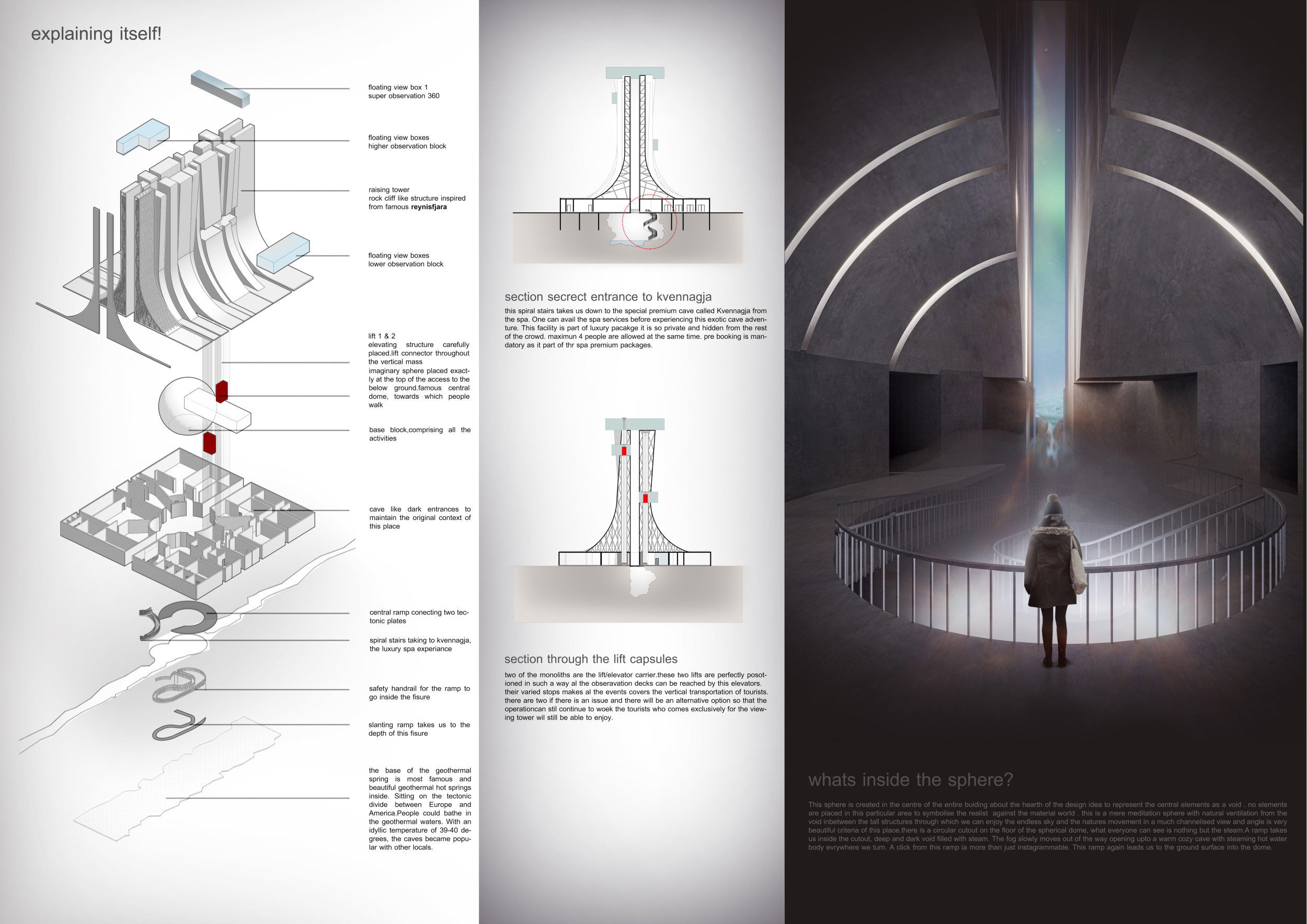 Architecture project // Floating Glass Boxes Among Basalt Cliffs with ...