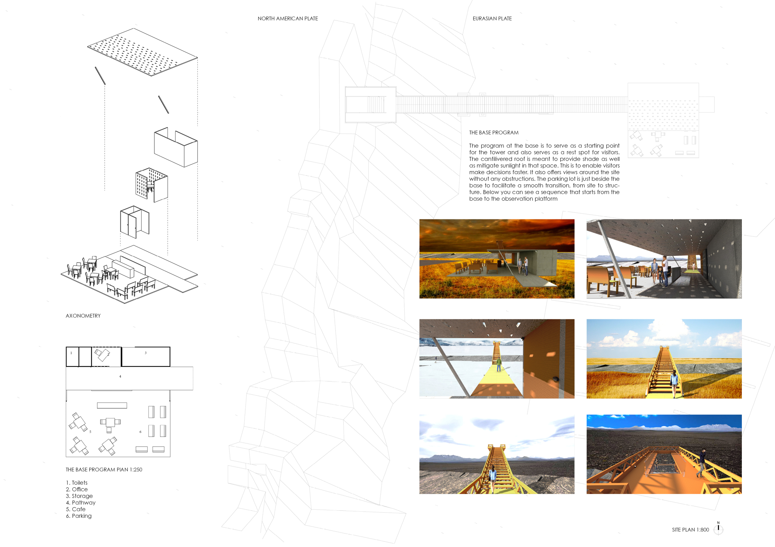Architecture project // Glass Box over Crevice with Wood Base ...