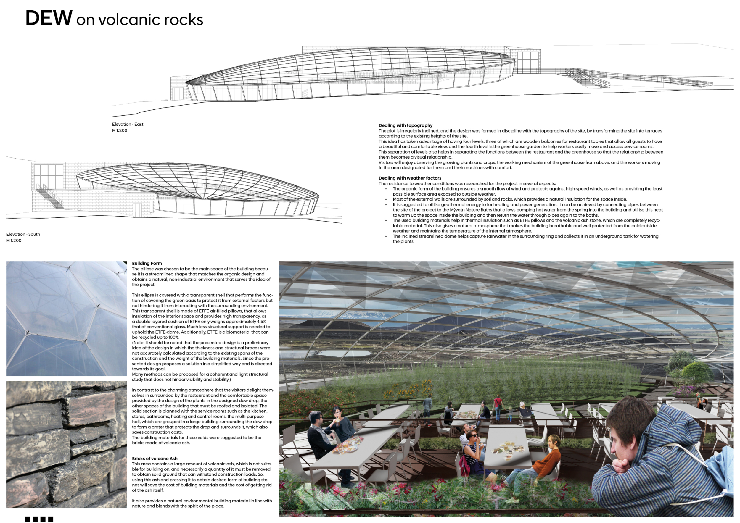 Architecture project // Volcanic Ash and Etfe Enclosure Creating a ...