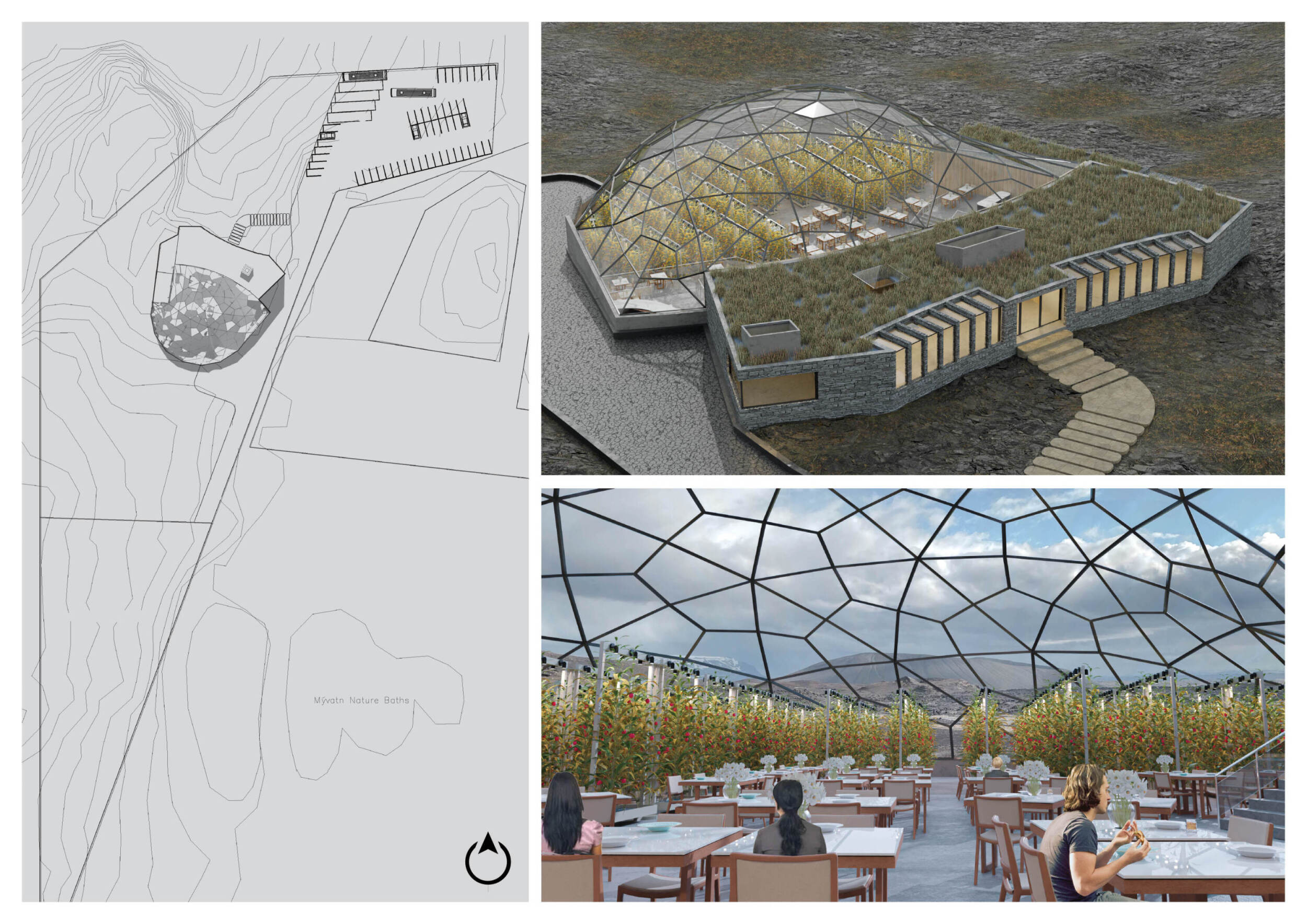 Architecture project // Geodesic Glass Dome Overlooking Hydroponic ...