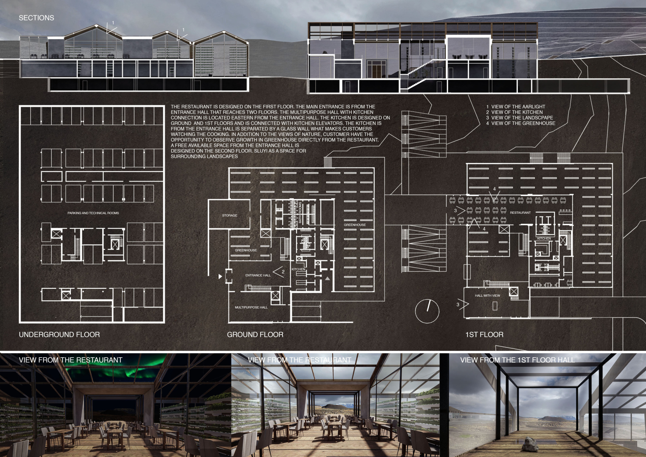 Architecture project // Modular Structure with Transparent Glass Walls ...