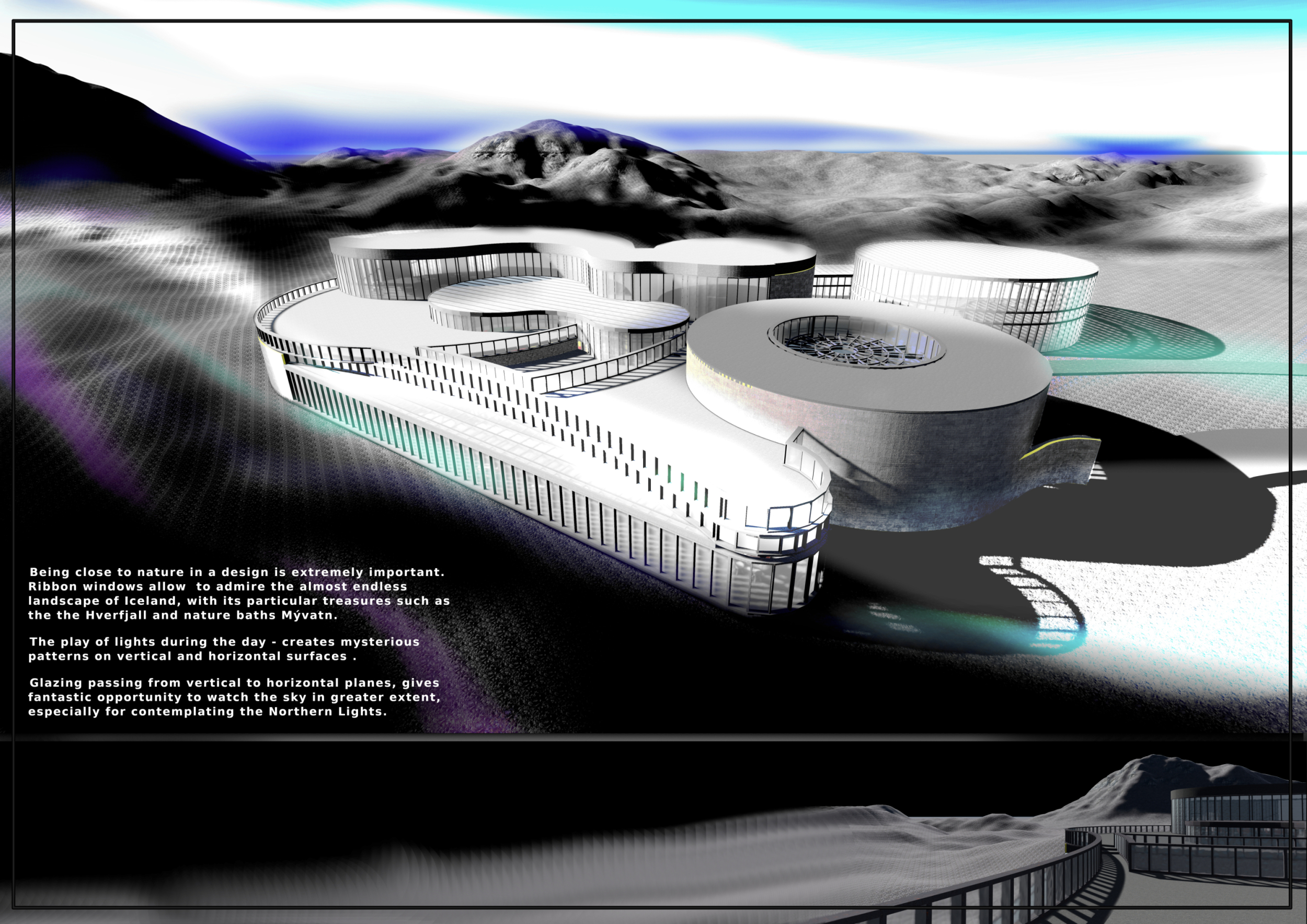 Interactive Ribbon Structure Architecture project // Experiencing Nature Through Ribbon Windows and ...