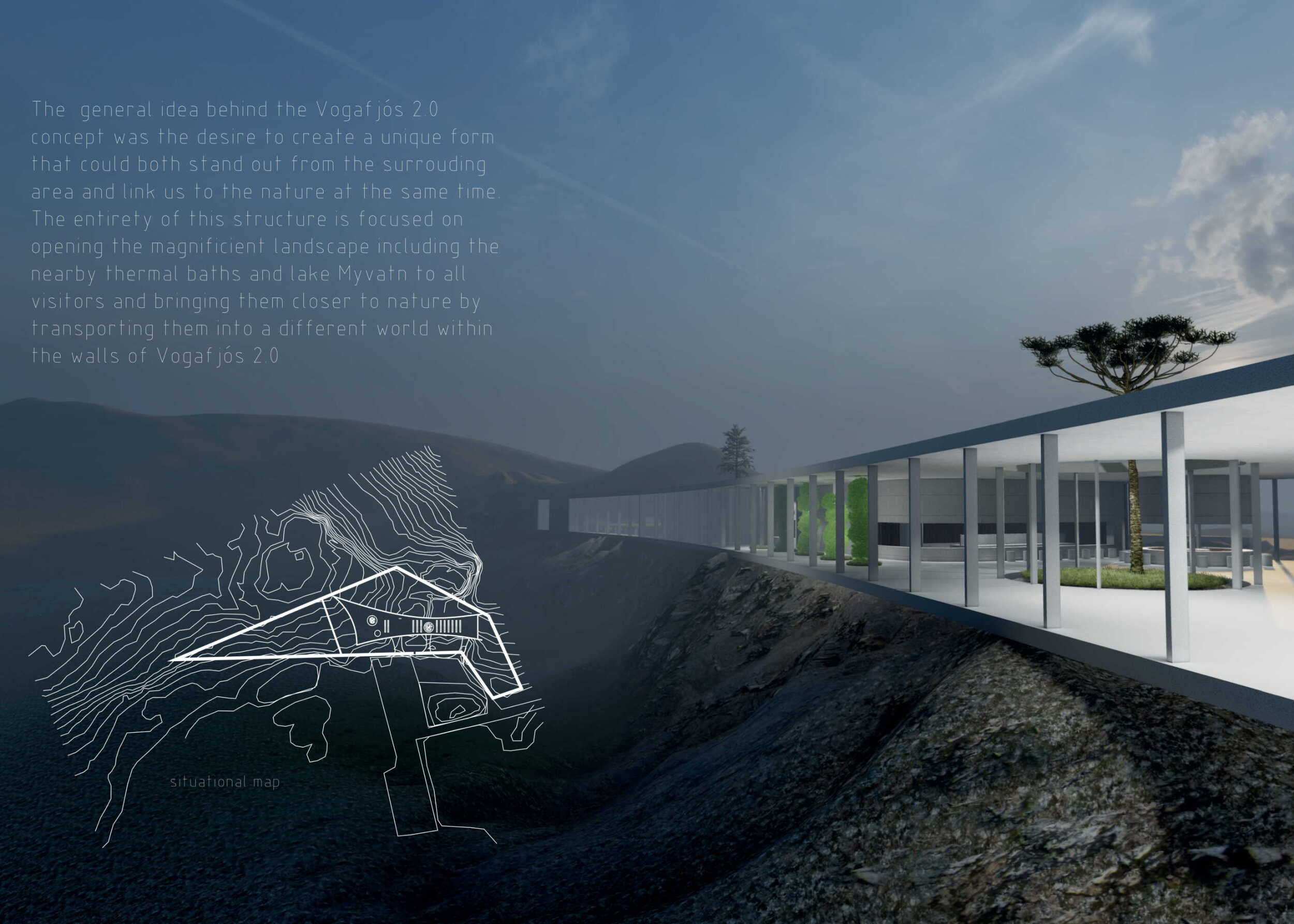 Architecture project // Observation Deck Overlooking Thermal Baths in a ...