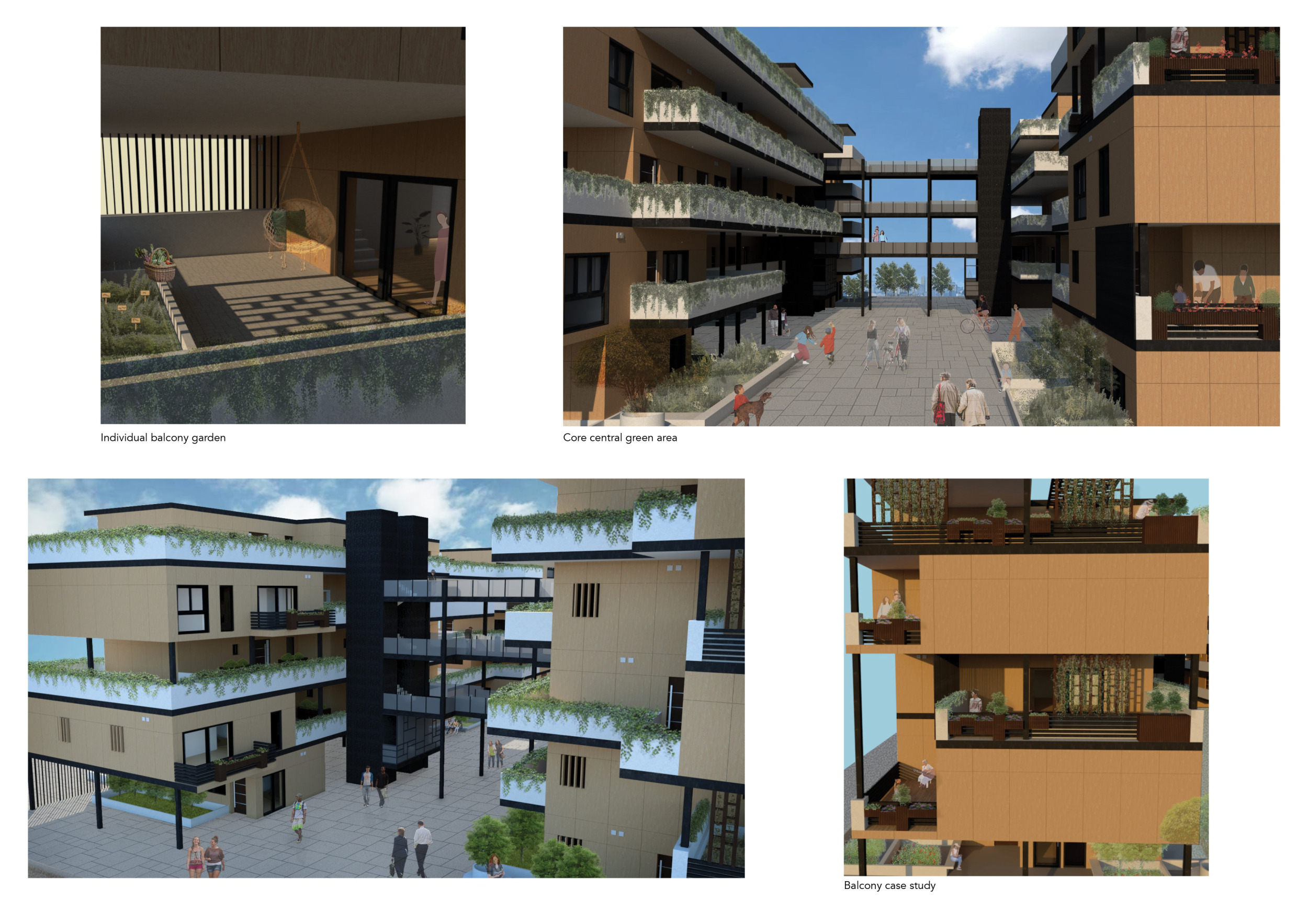 Architecture project // Metallic Framework and Balcony Gardens in ...