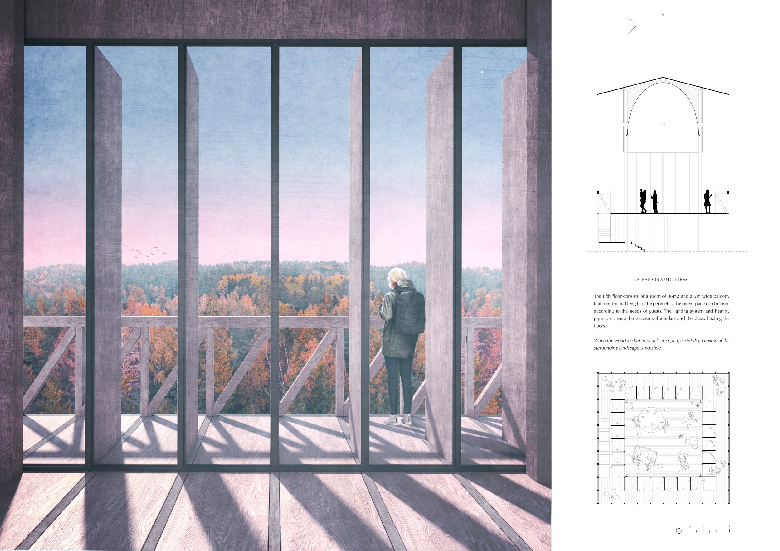 Architecture project // Wooden Shutters Framing Panoramic Views in a ...