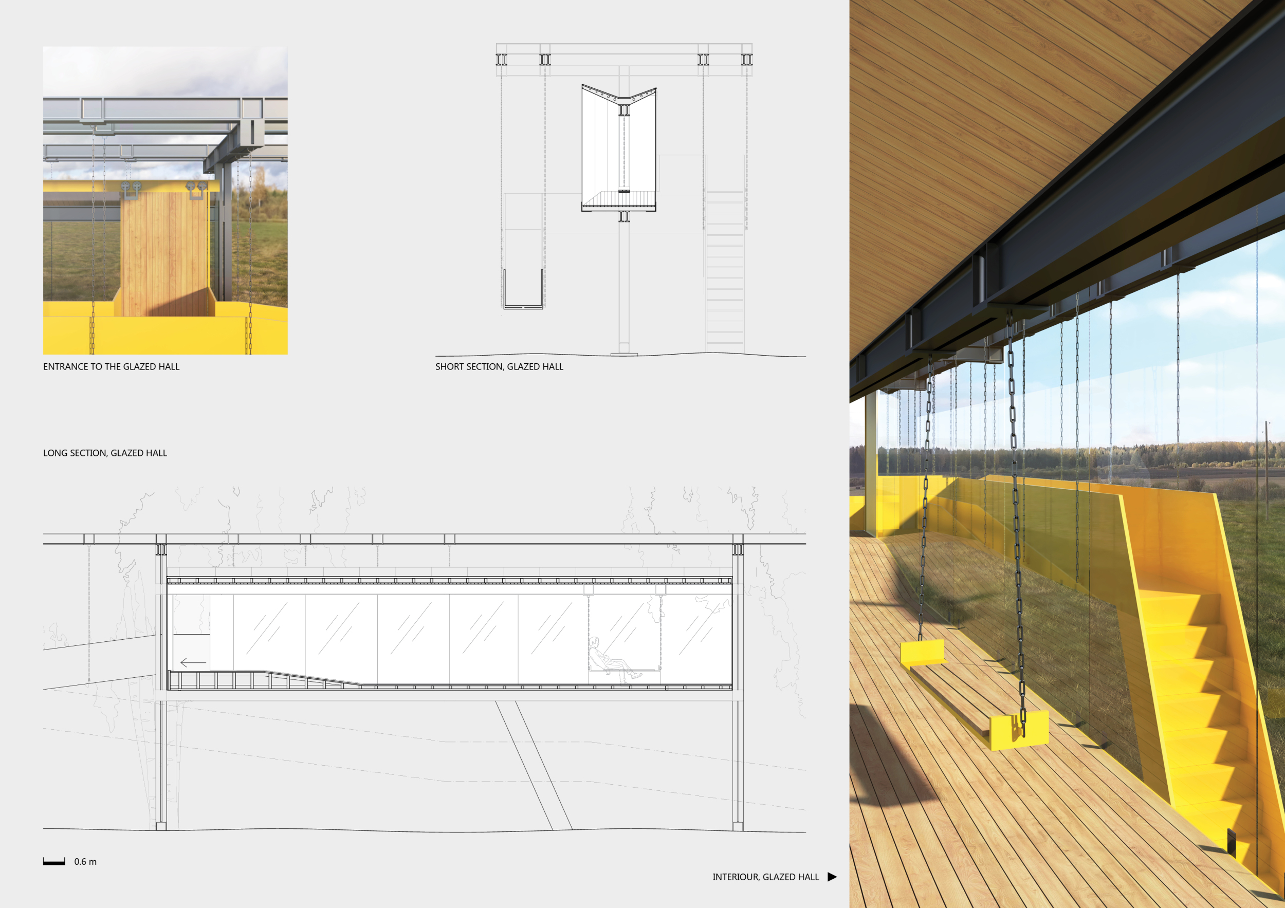 Architecture project // Suspended Steel and Yellow Pathways in a ...