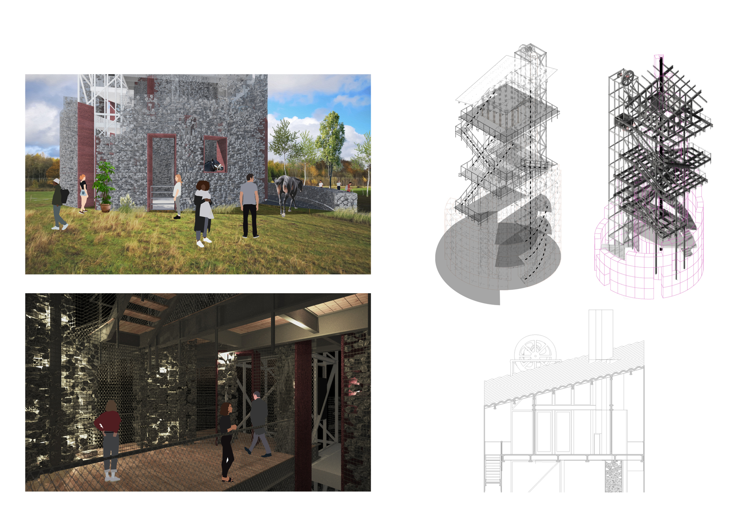 Architecture project // Gabion and Mesh Structure Offering Elevated ...