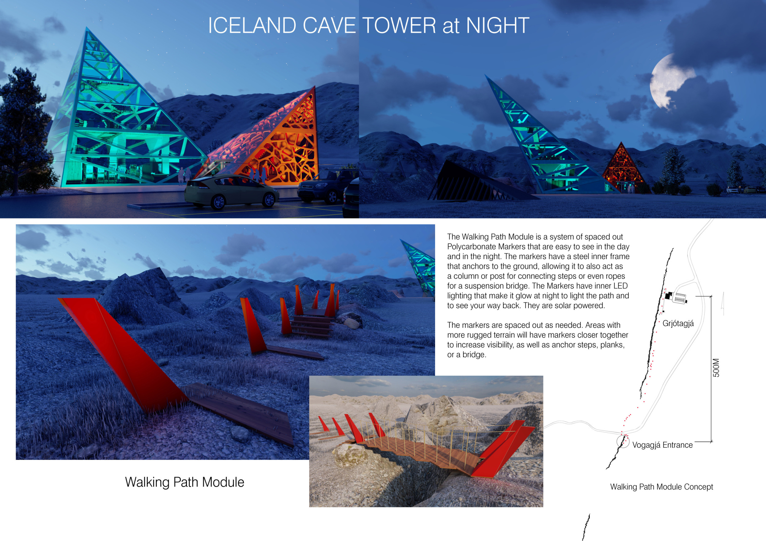 Triangular Base Landmarks Architecture project // Triangular Landmark Featuring Recycled Glass ...